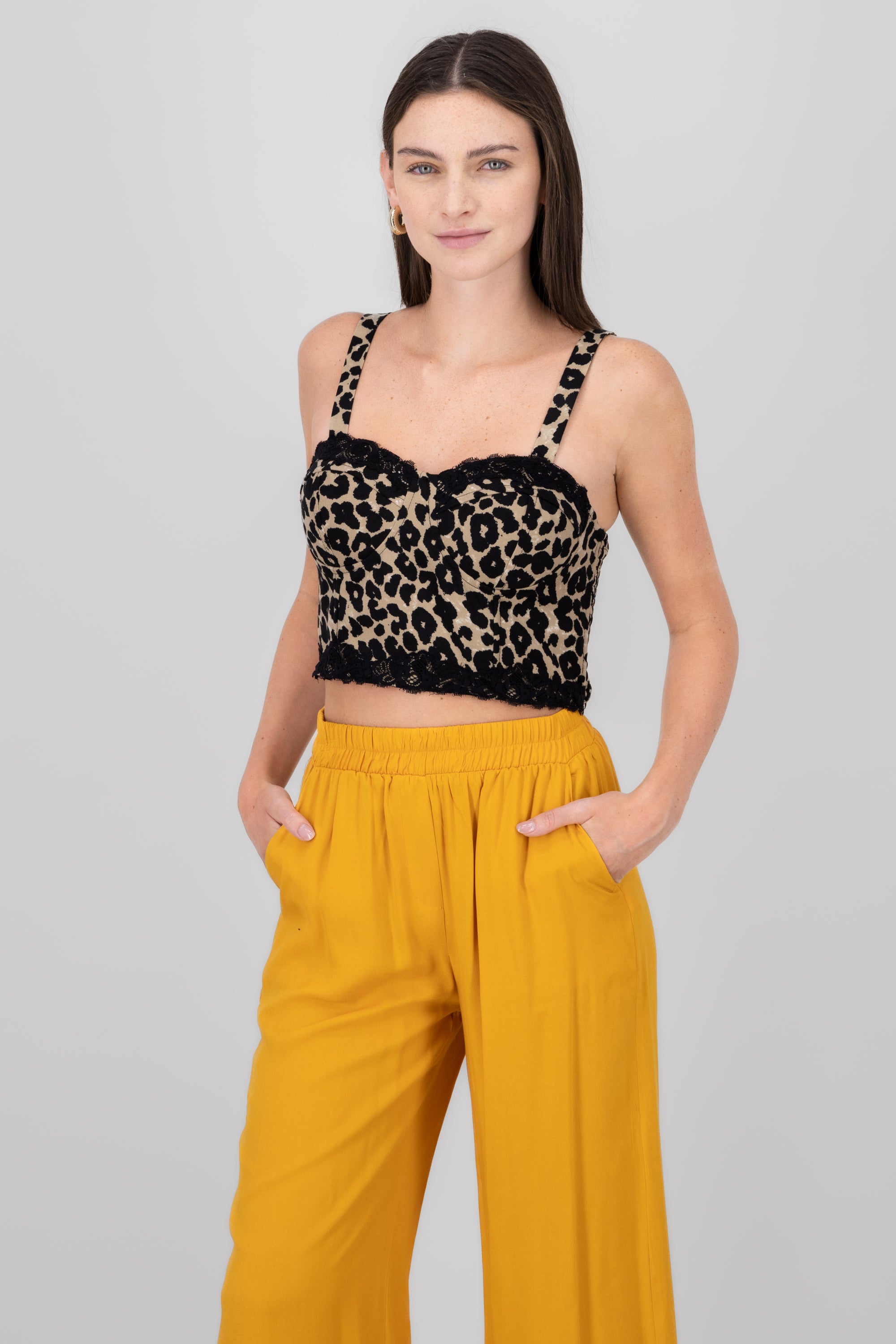 Animal print corset CAFE COMBO