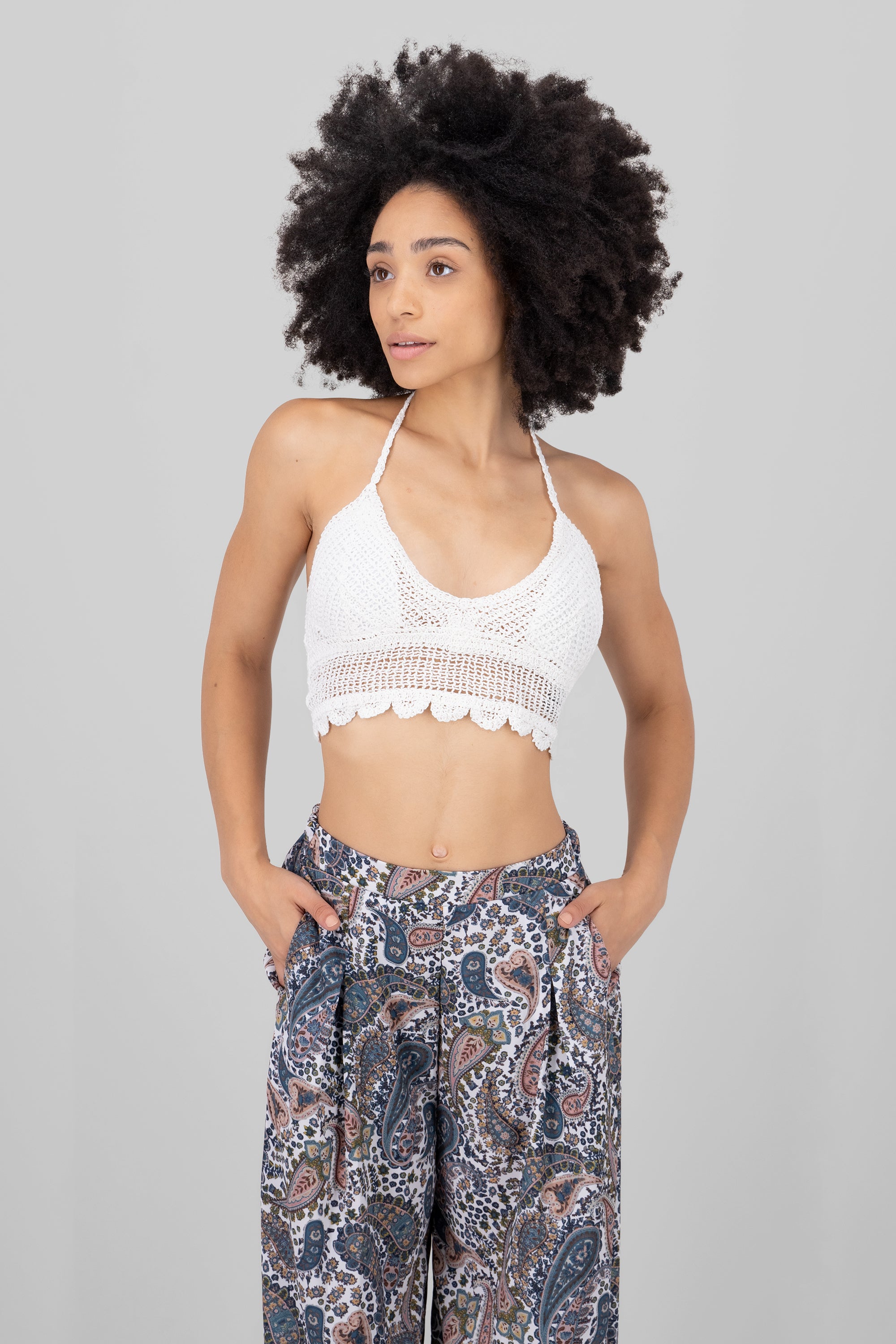 Top smooth crochet WHITE