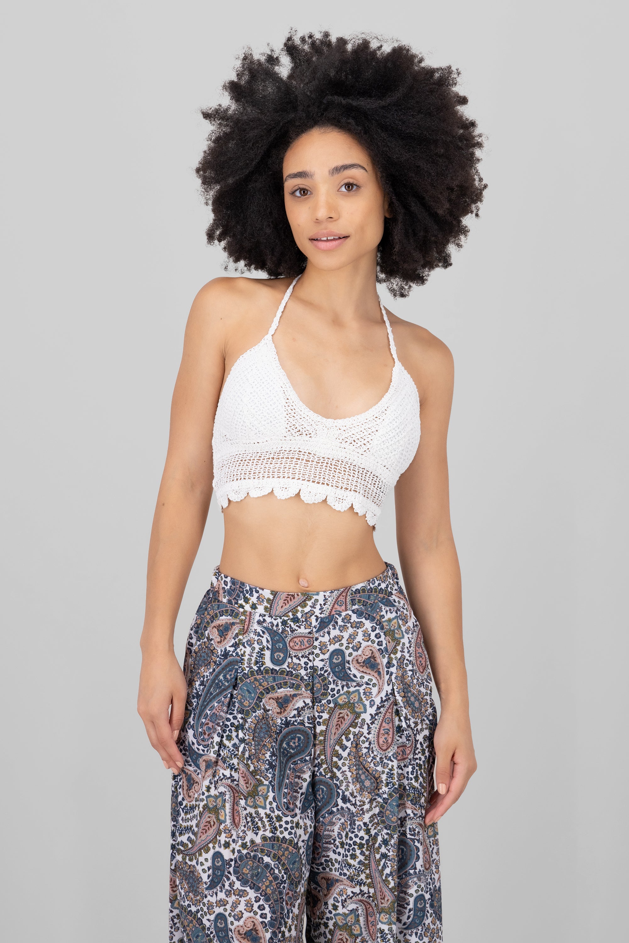 Top smooth crochet WHITE