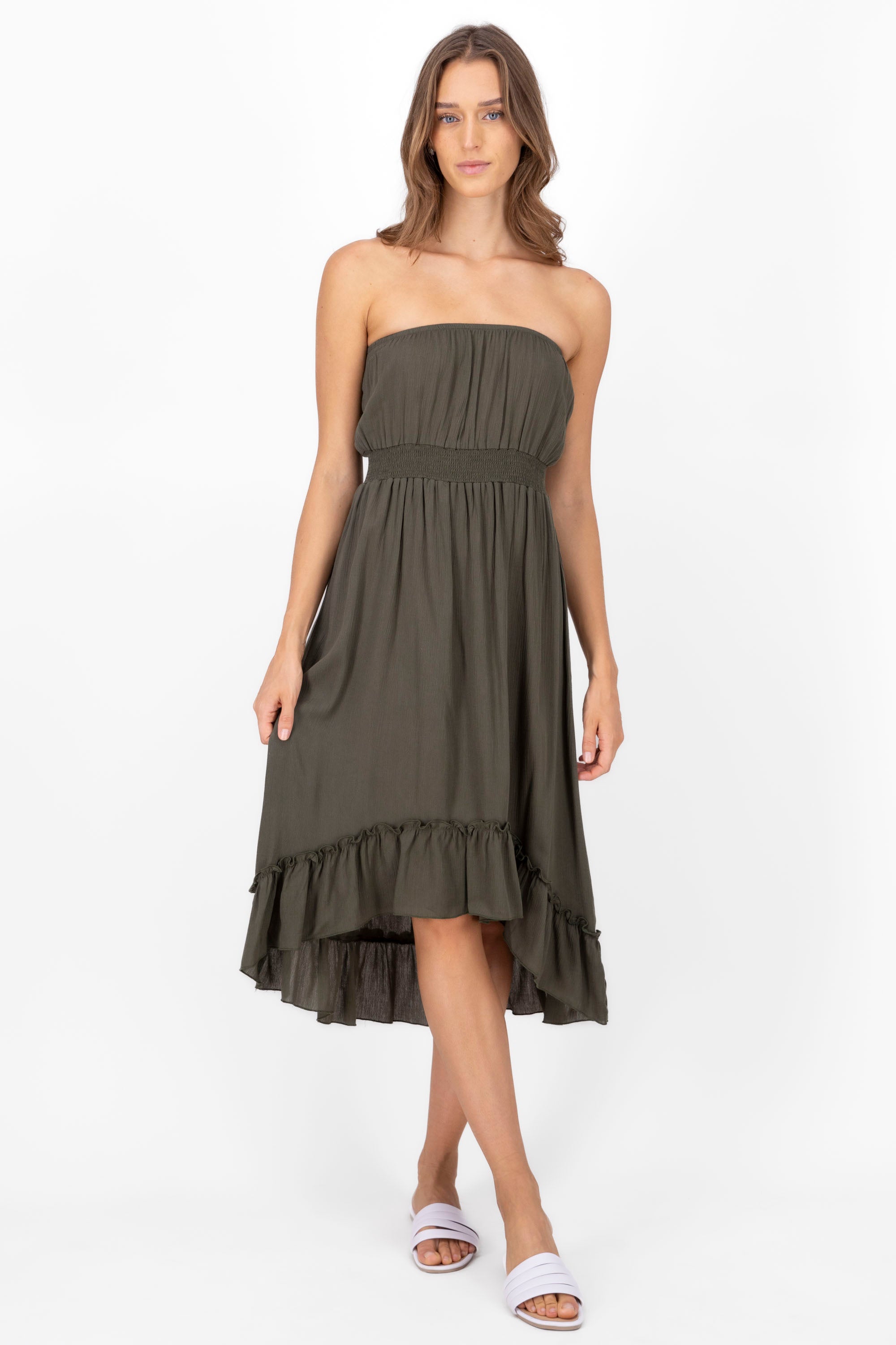 Straple Midi dress OLIVE