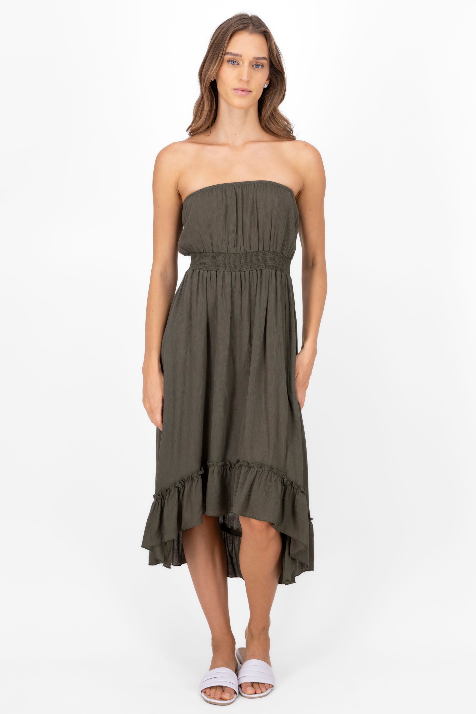 Straple Midi dress OLIVE