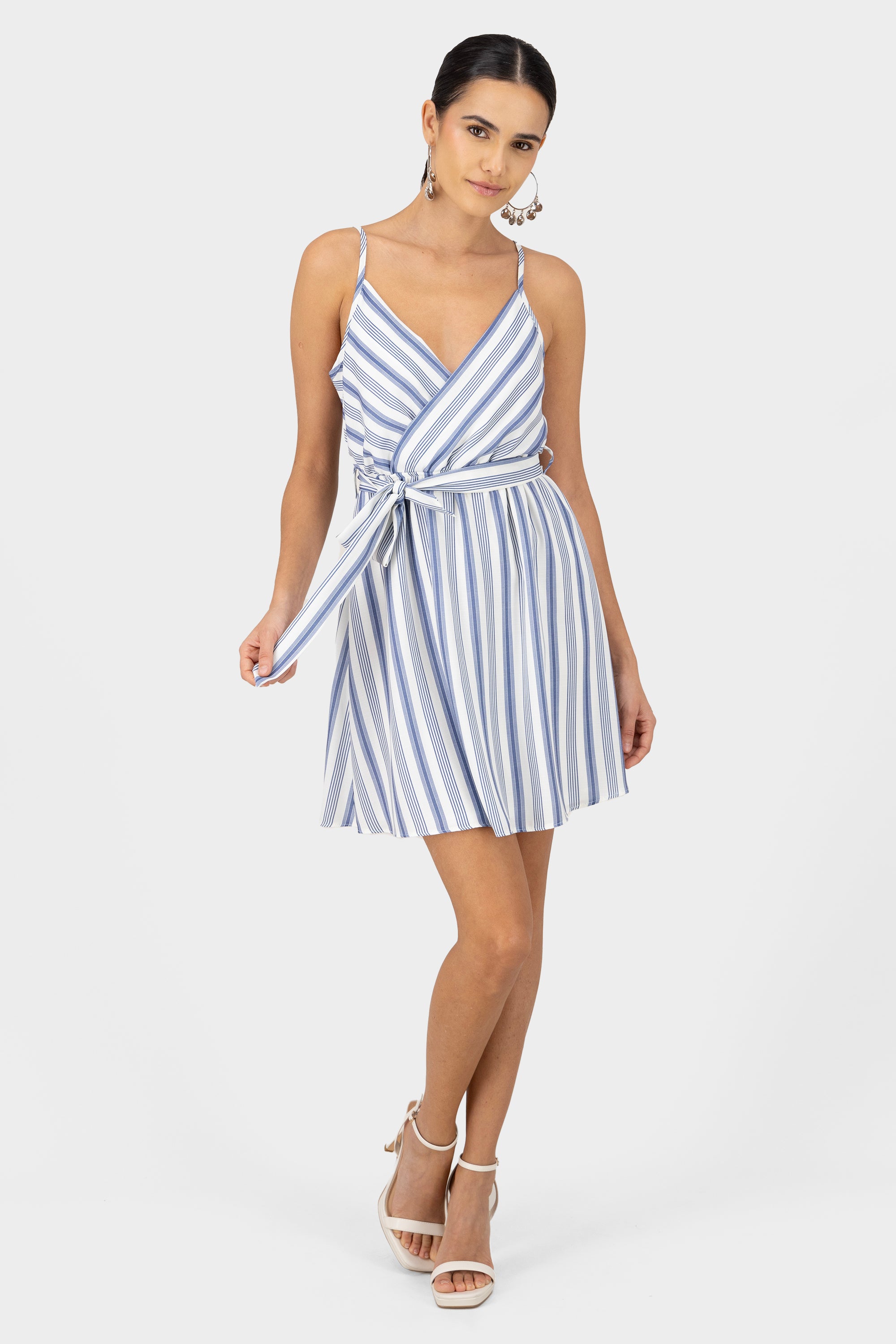 Mini striped dress Combo blue