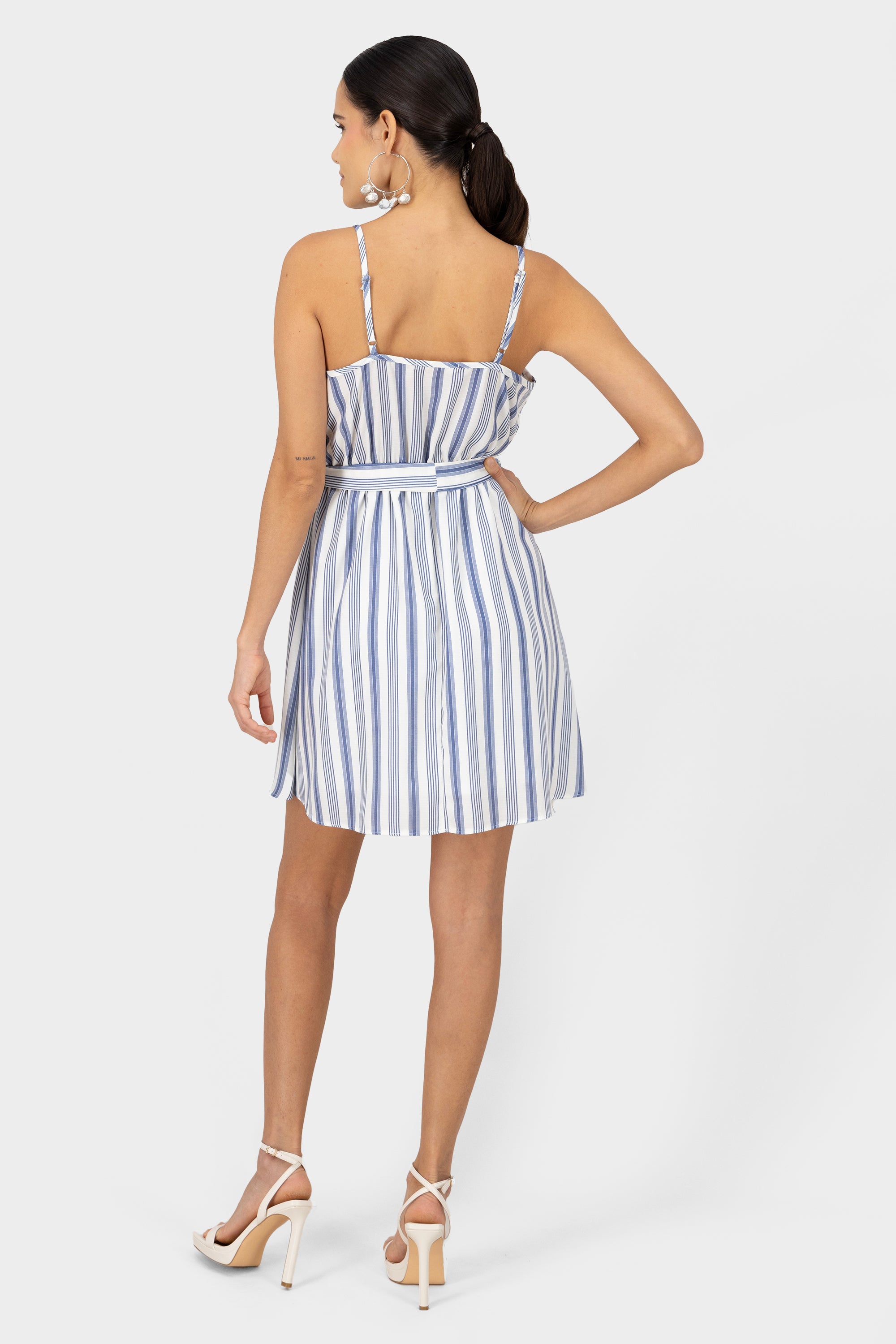 Mini striped dress Combo blue