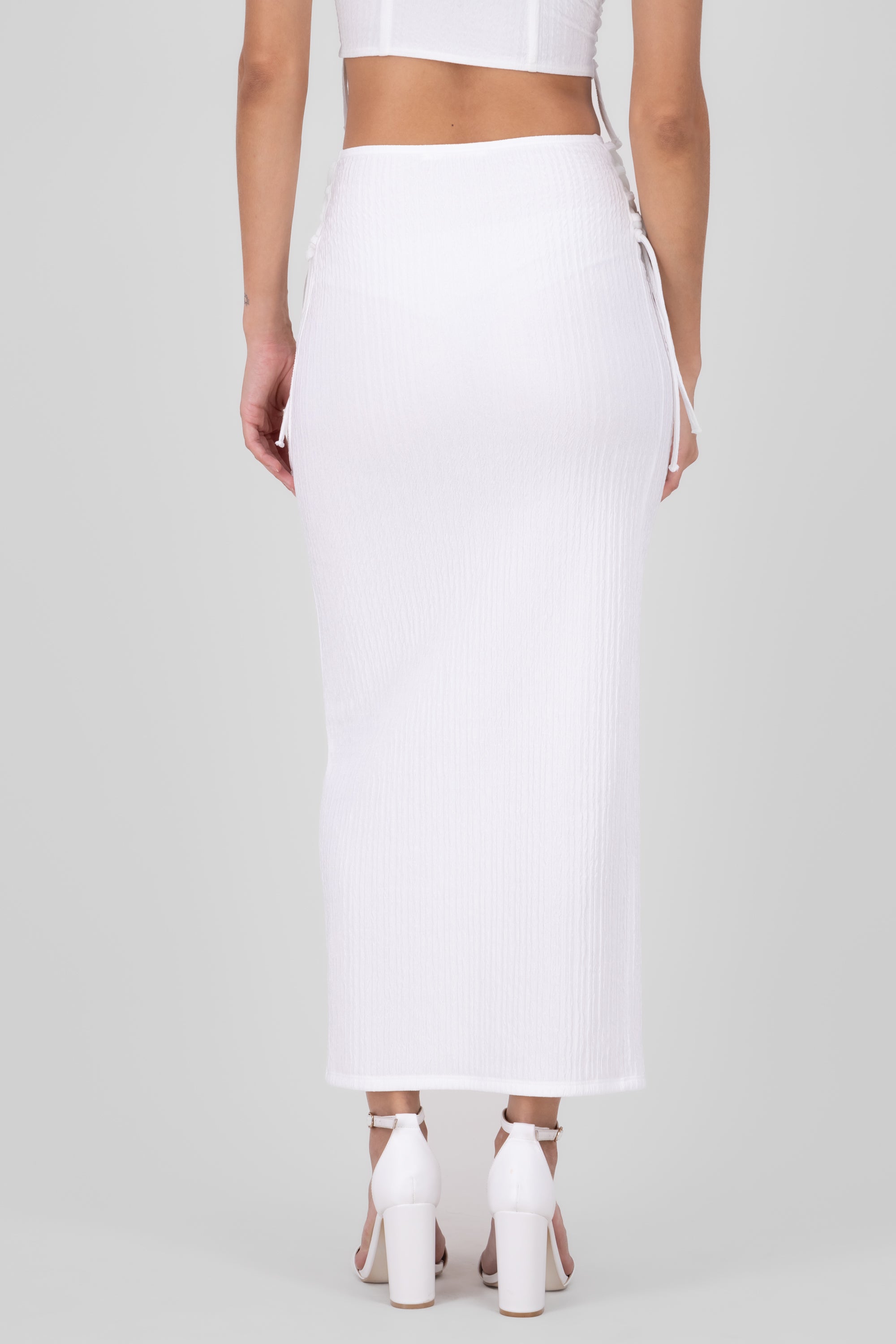 Midi texture skirt WHITE