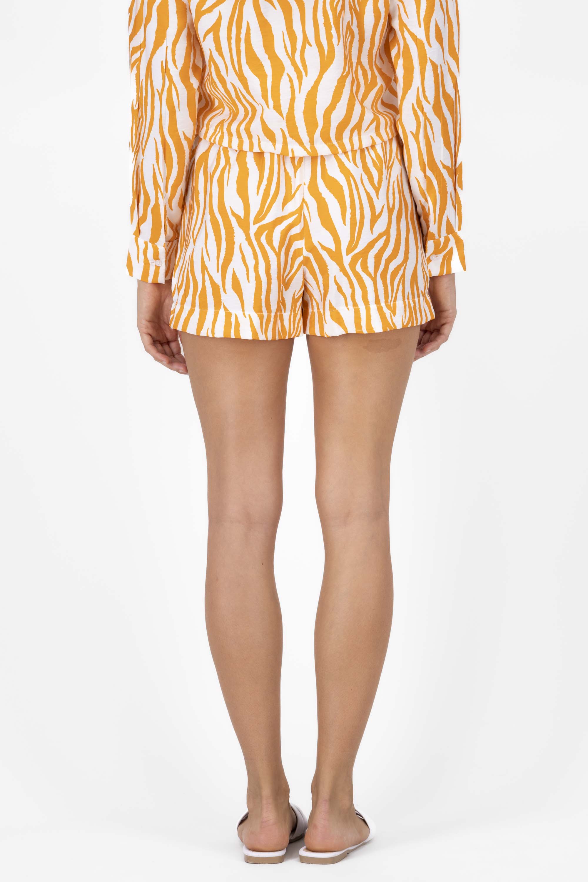 Short detalle resorte estampado NARANJA COMBO