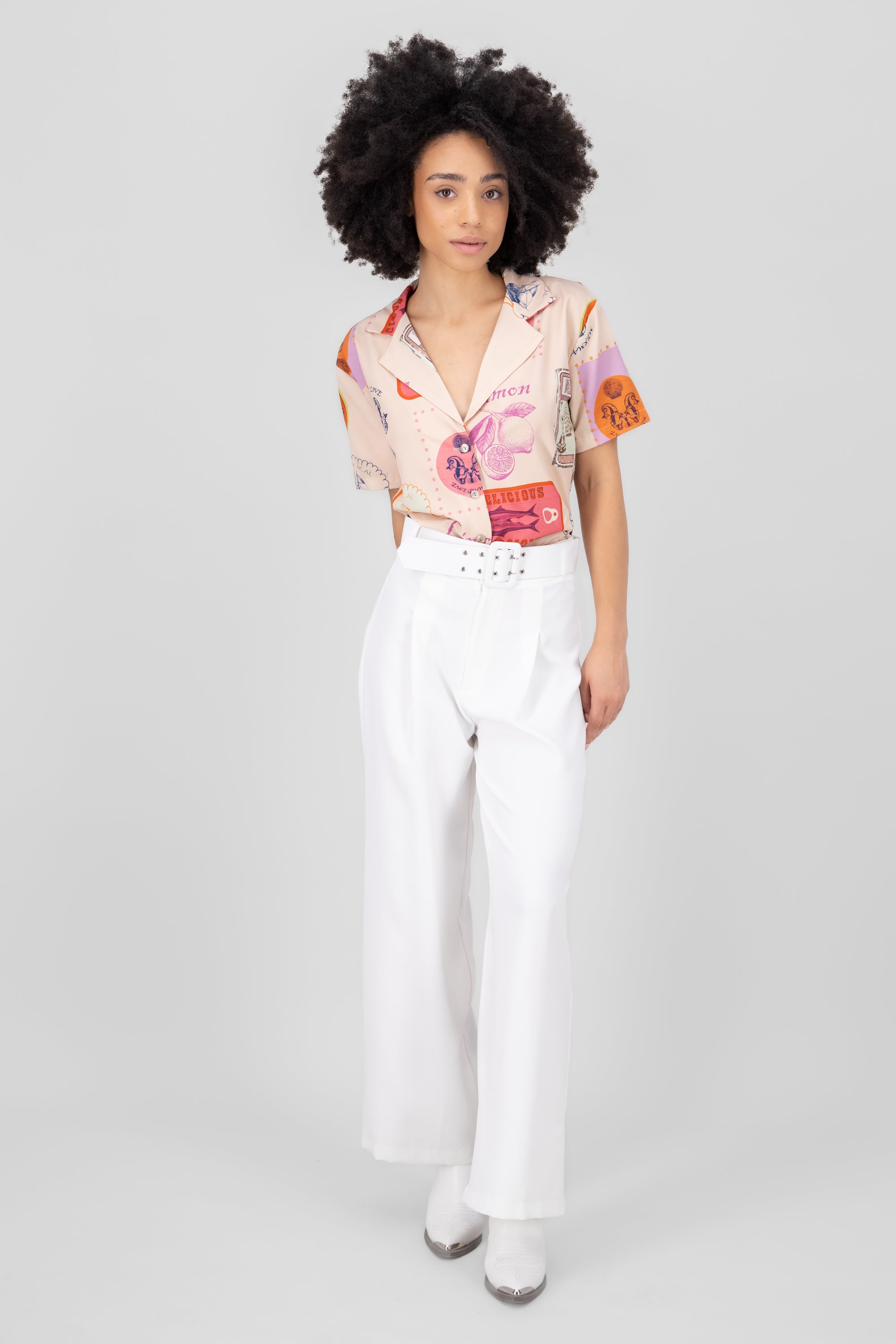 Tailor pants with Hypsters belt WHITE