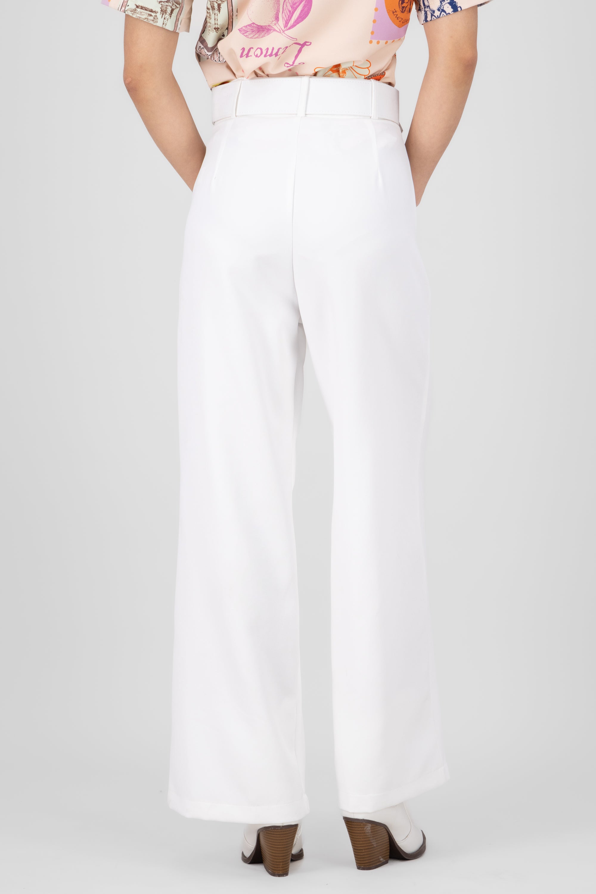 Pantalon sastre con cinturon Hypsters BLANCO