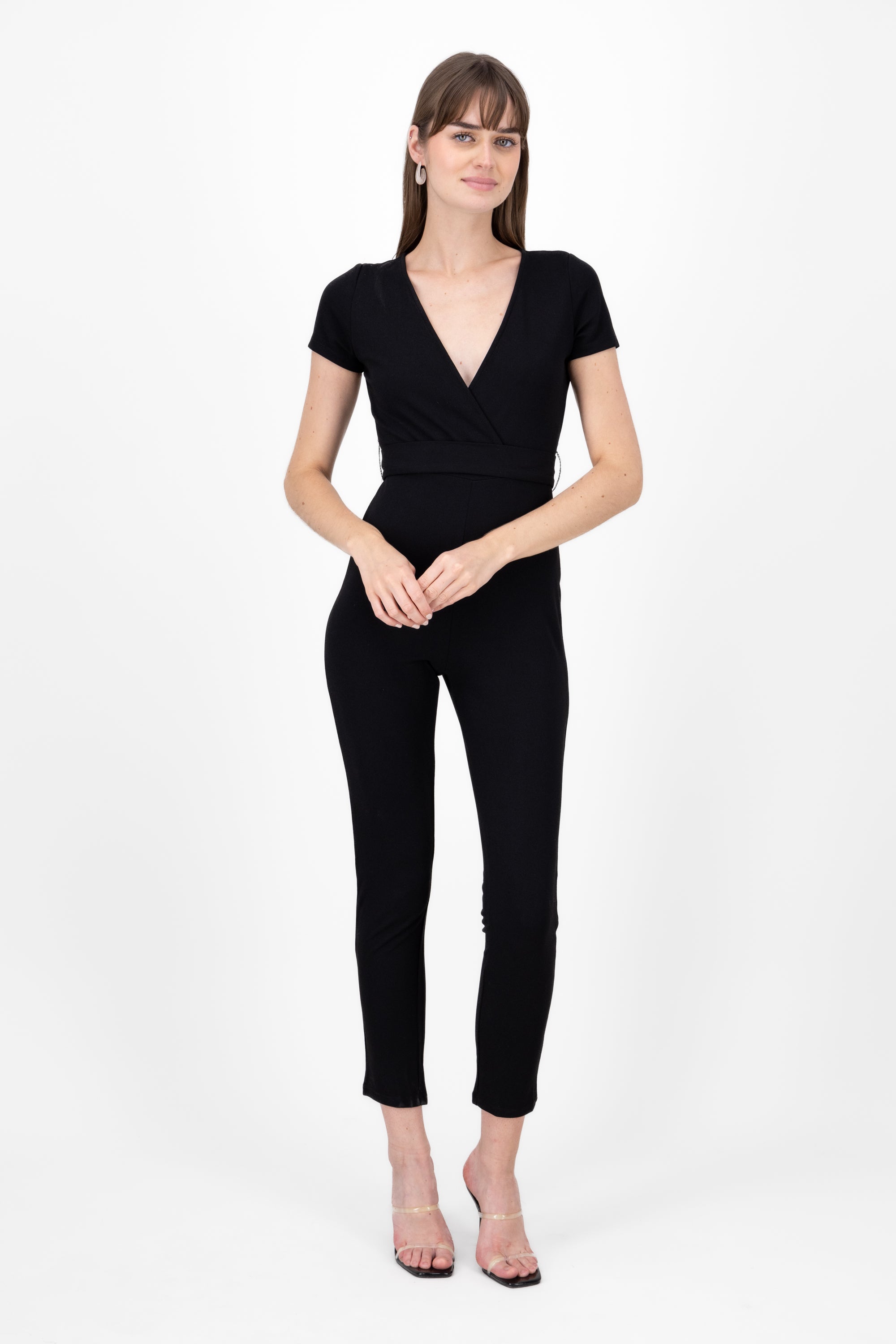 Jumpsuit crossed short manga BLACK