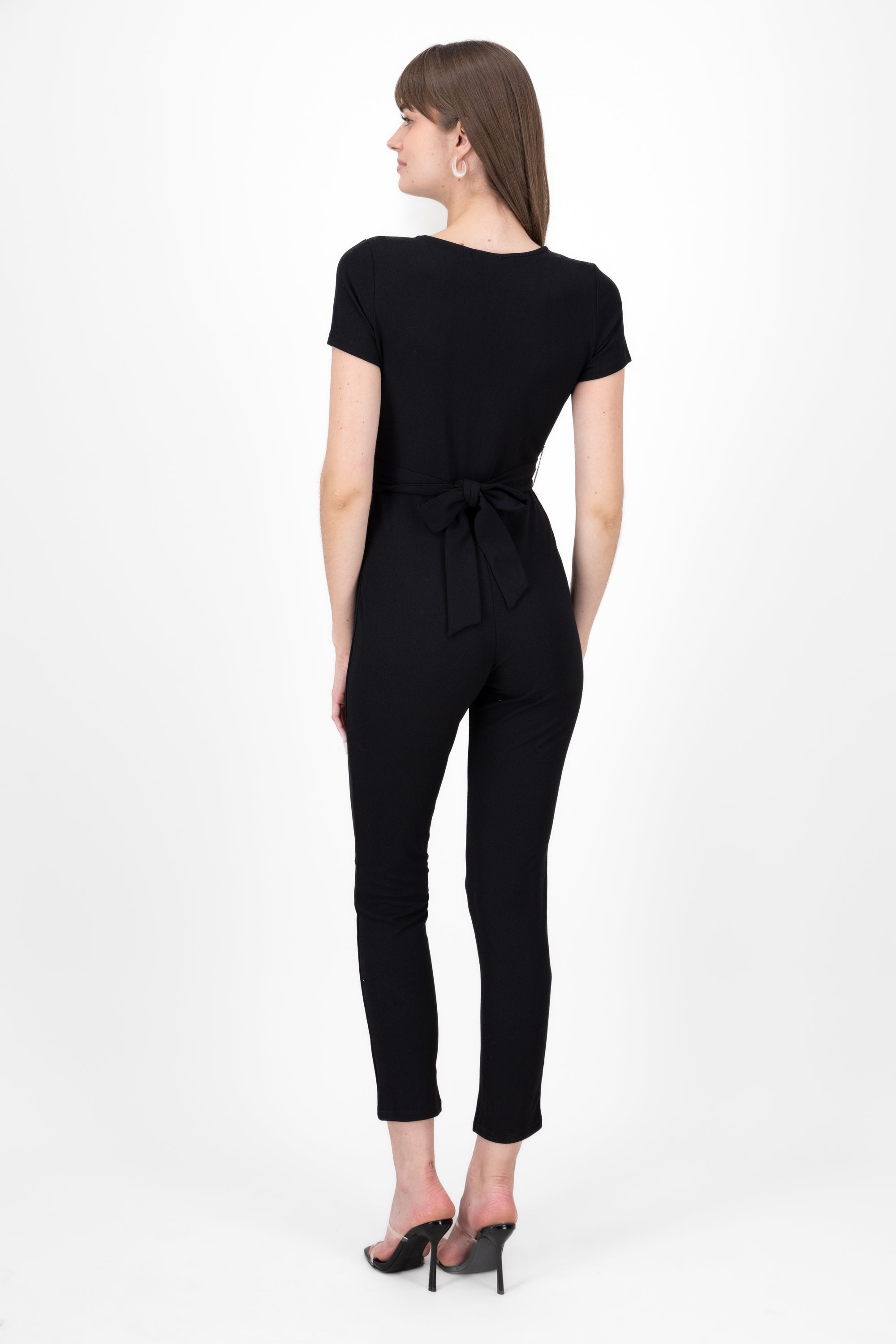 Jumpsuit crossed short manga BLACK