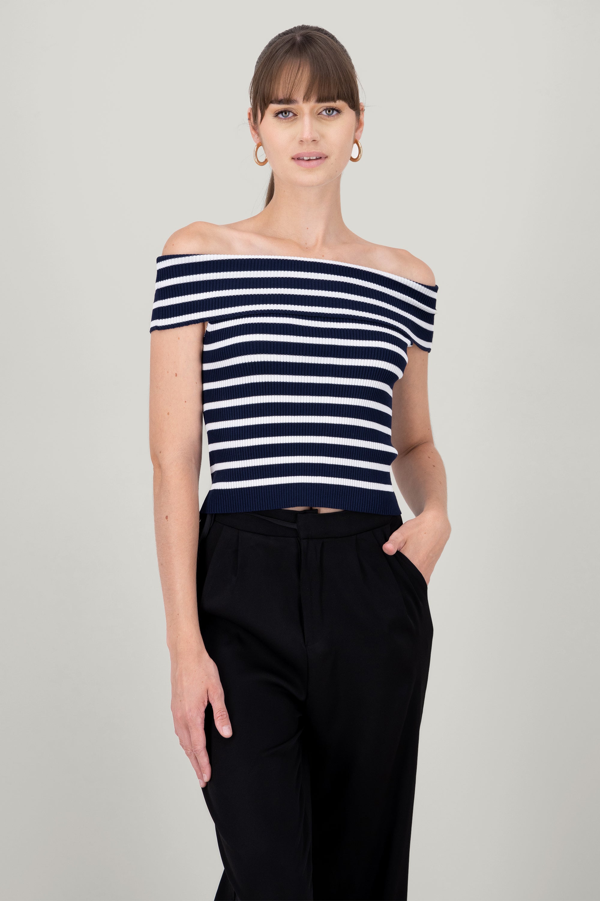 Top Strapless stripes stripes Marino Combo