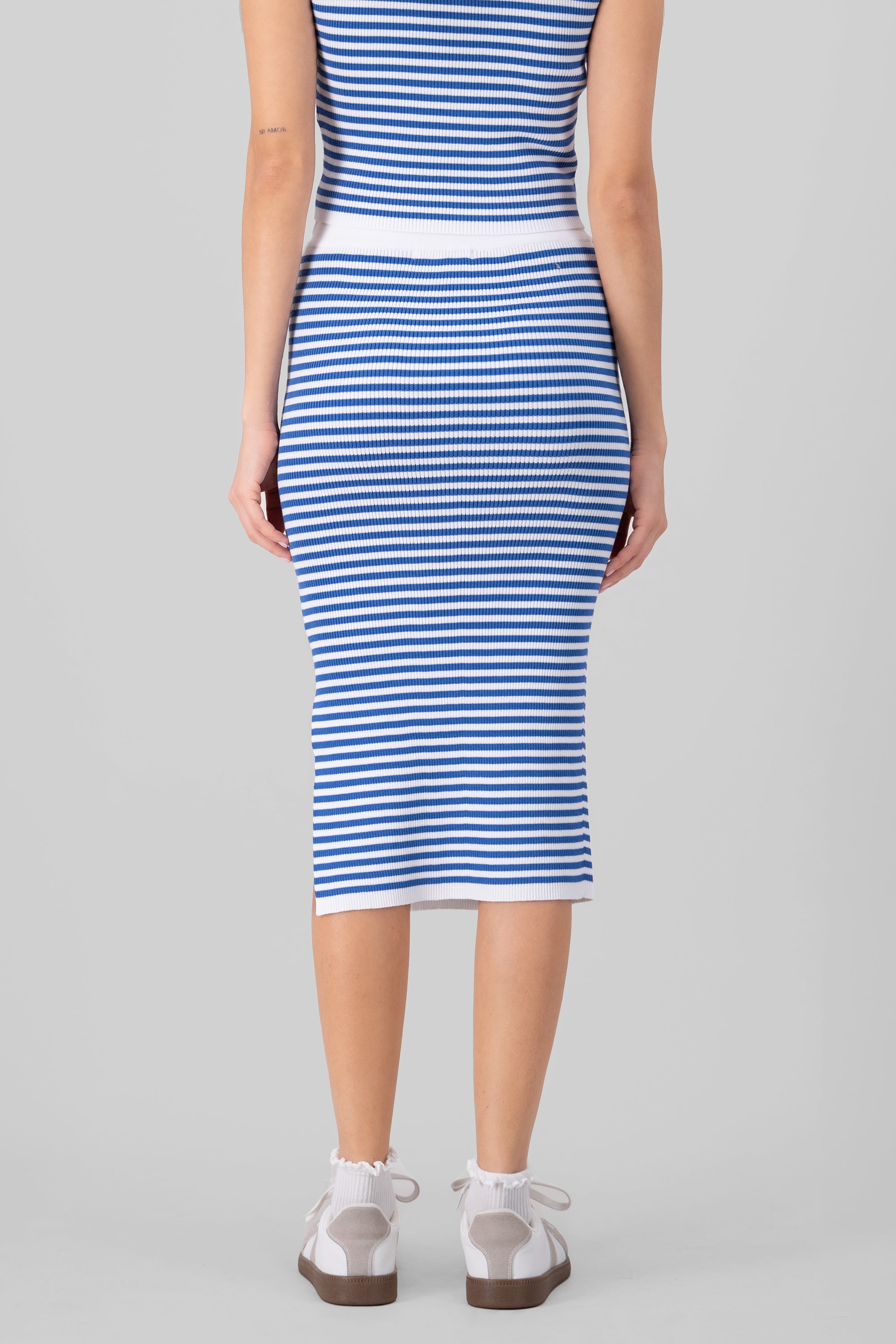 Midi skirt stripes fabric Combo blue