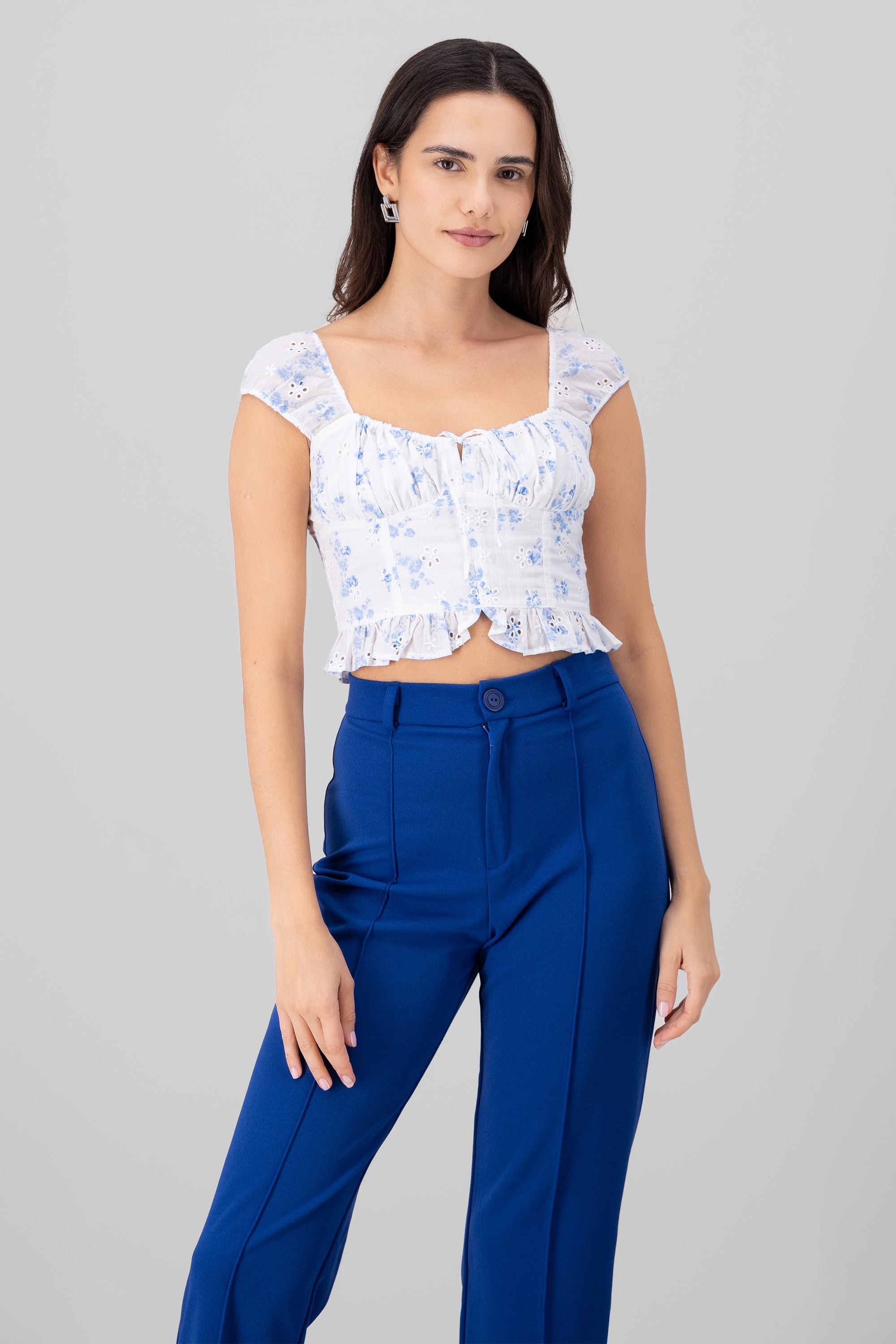 Top flores eyelead AZUL COMBO