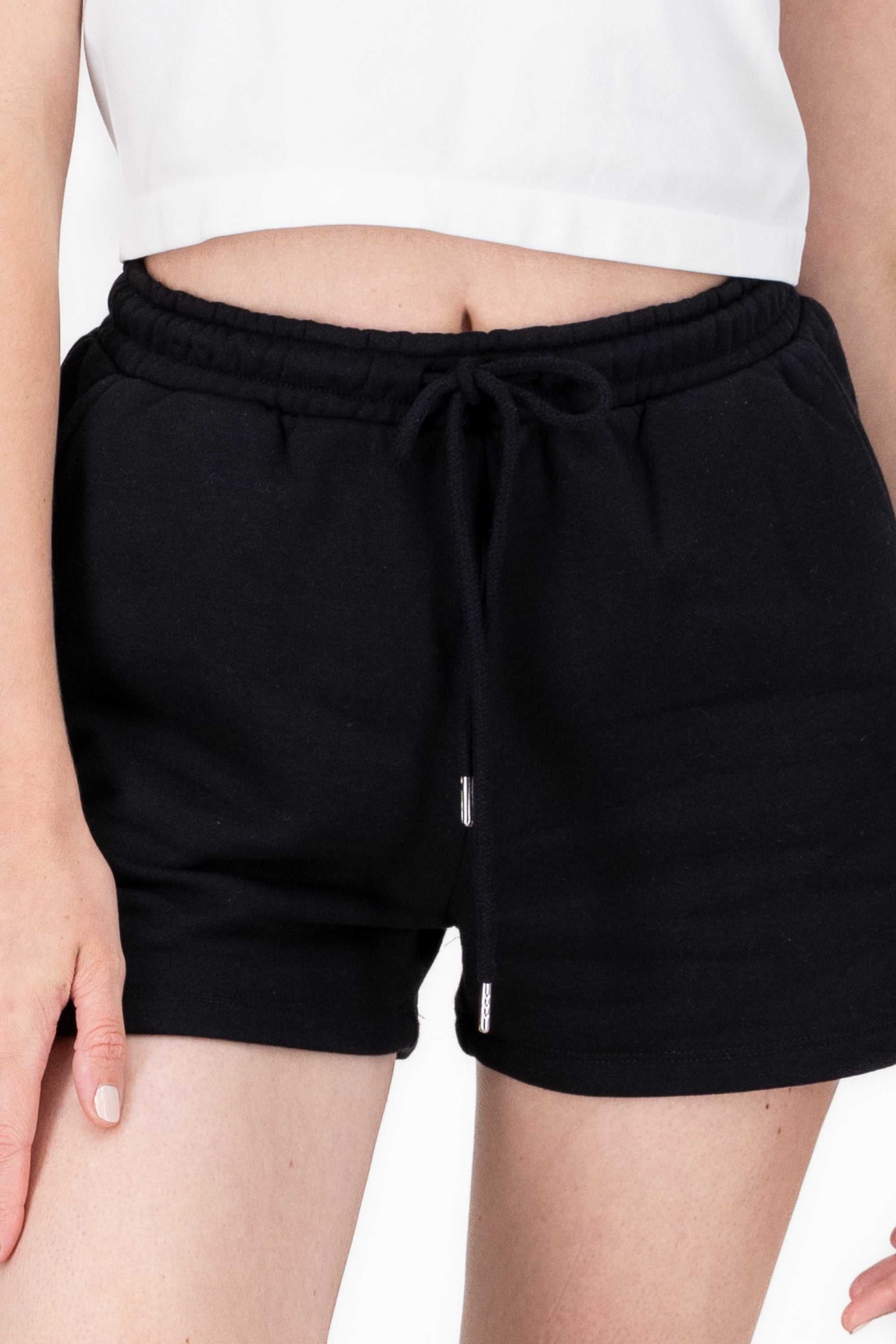 Shorts afelpados cortos NEGRO