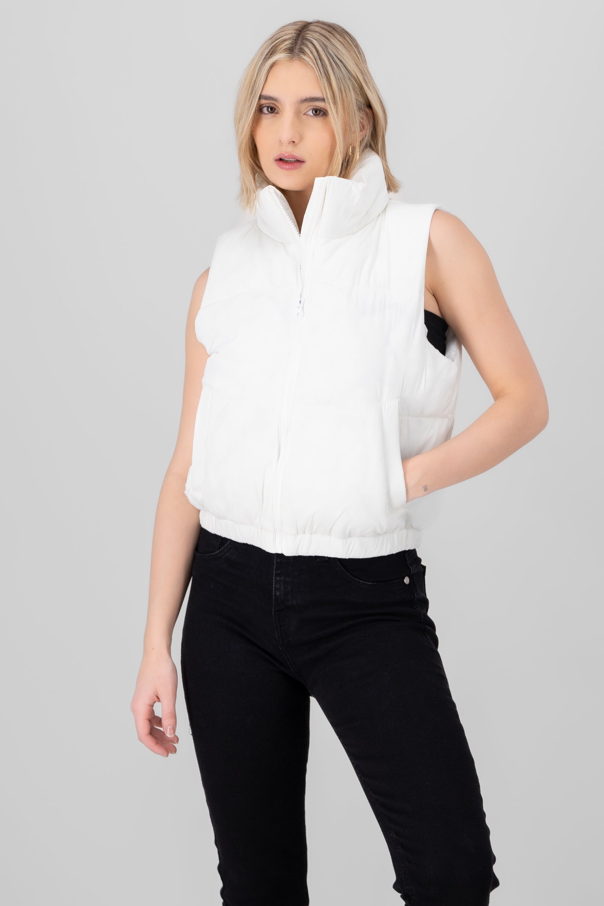 Short captain vest WHITE