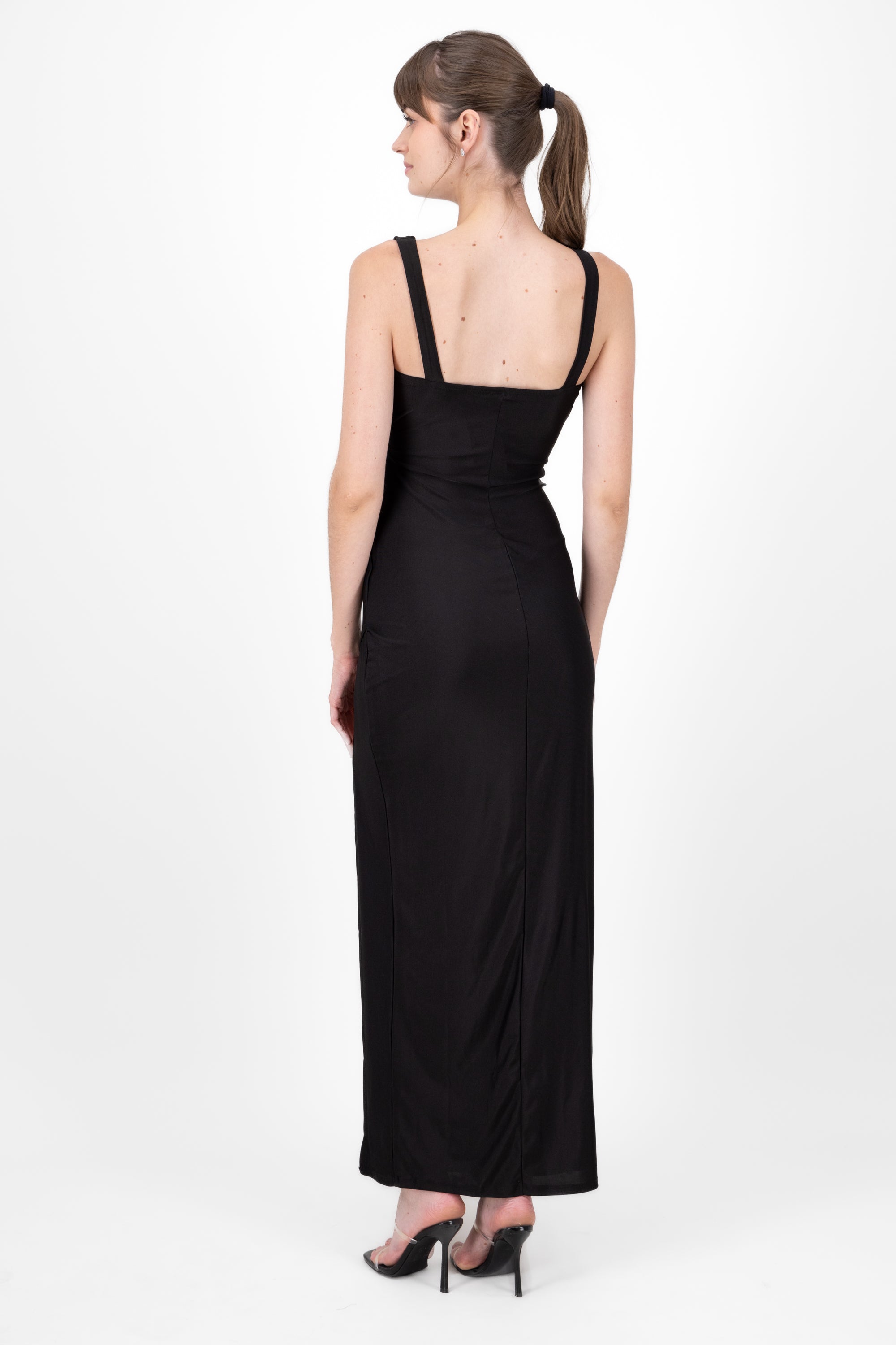 Maxi Drapeado Maxi Dress BLACK