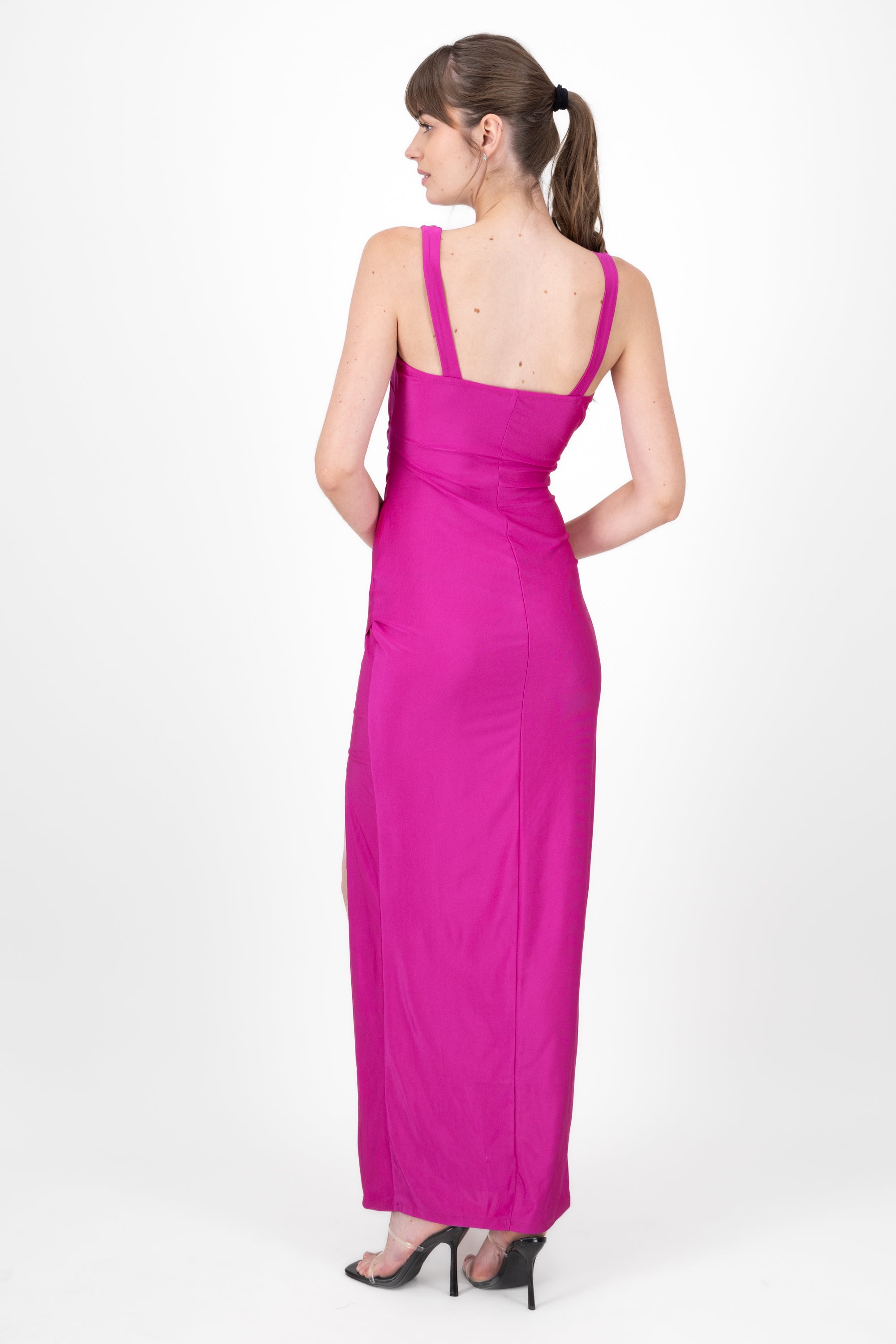 Maxi Drapeado Maxi Dress MAGENTA