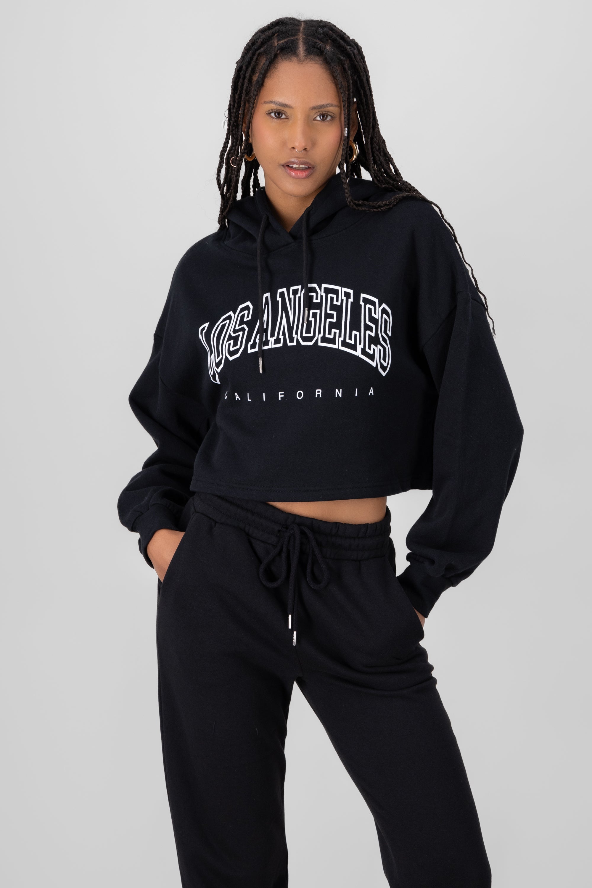 Sweatshirt with site hat los angeles BLACK