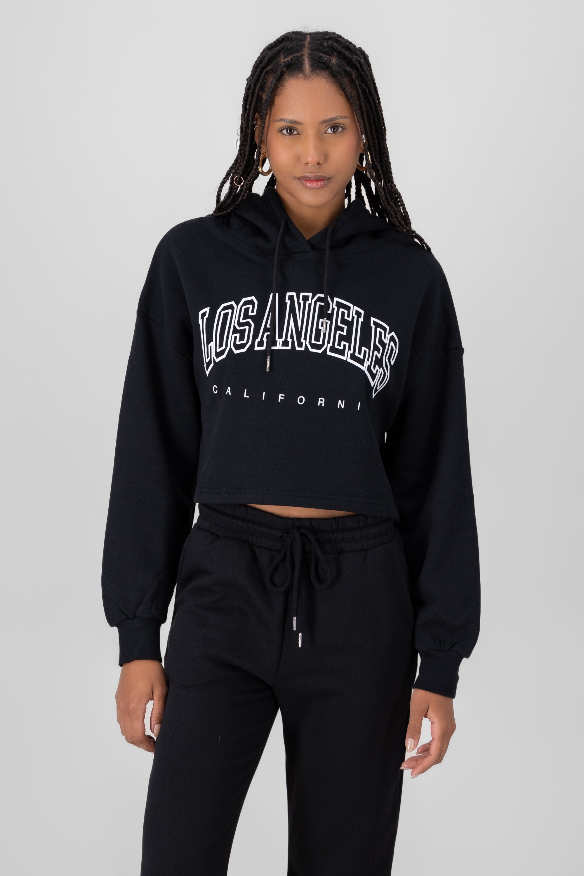 Sweatshirt with site hat los angeles BLACK
