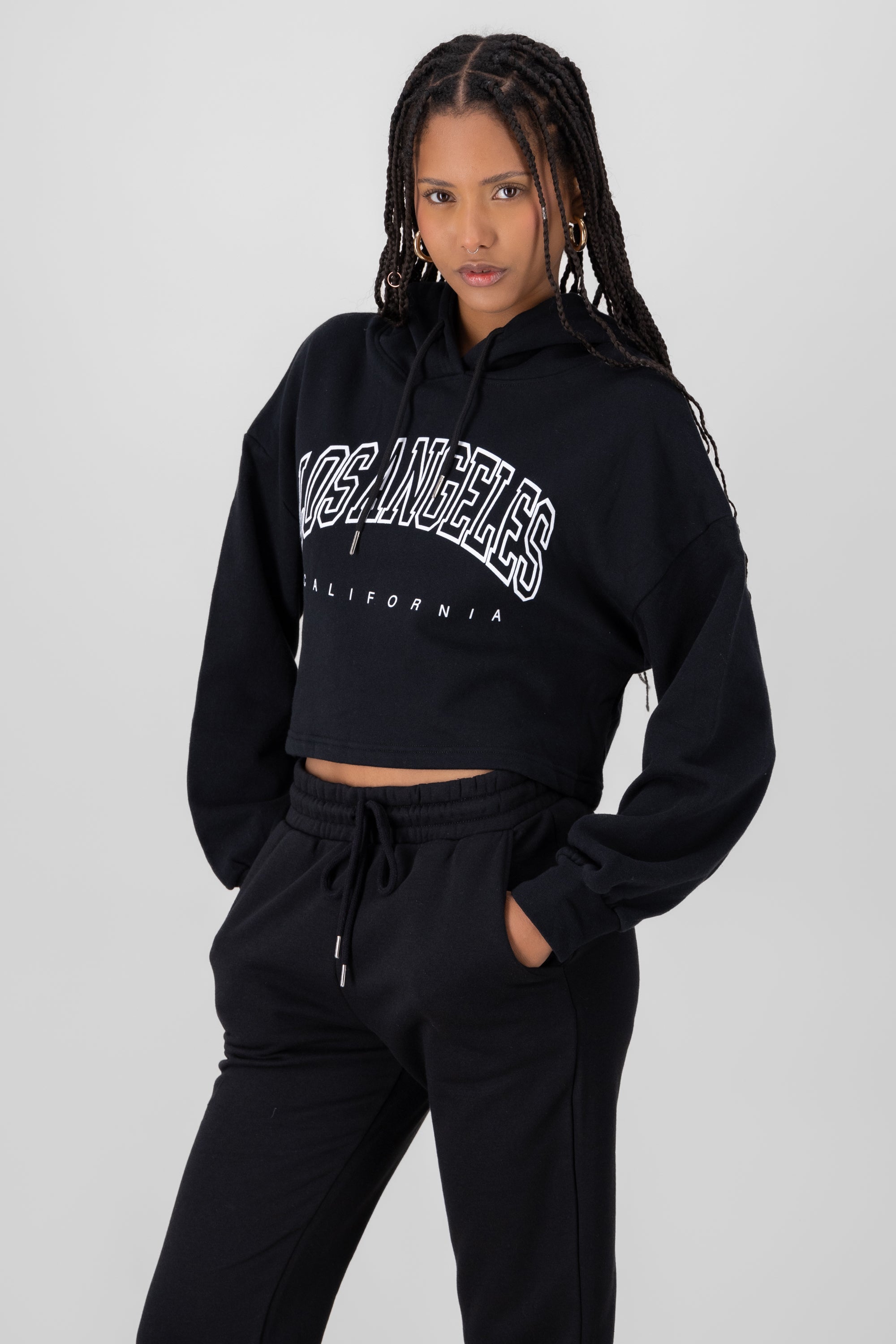 Sweatshirt with site hat los angeles BLACK