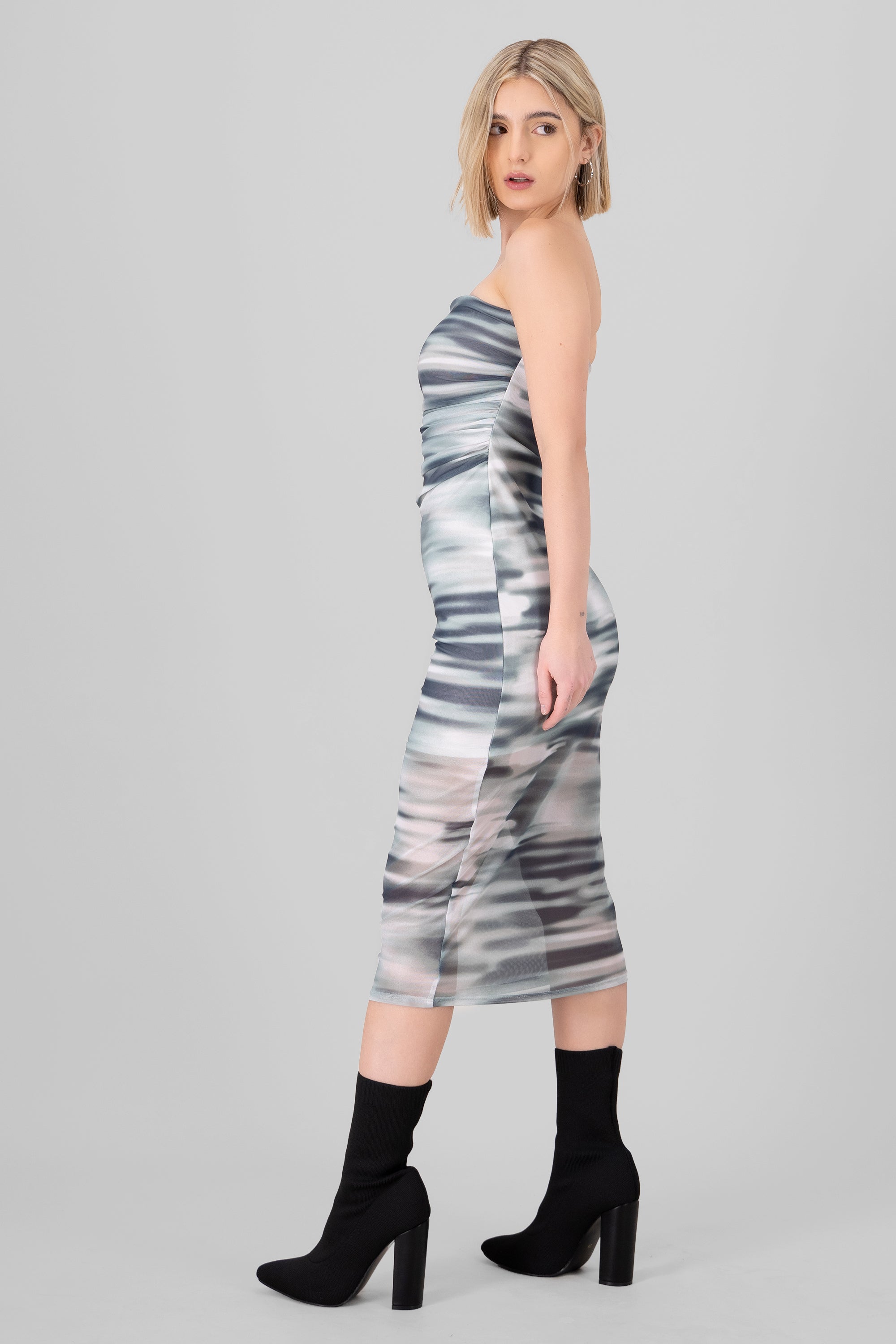 Vestido midi mesh tie dye SAGE