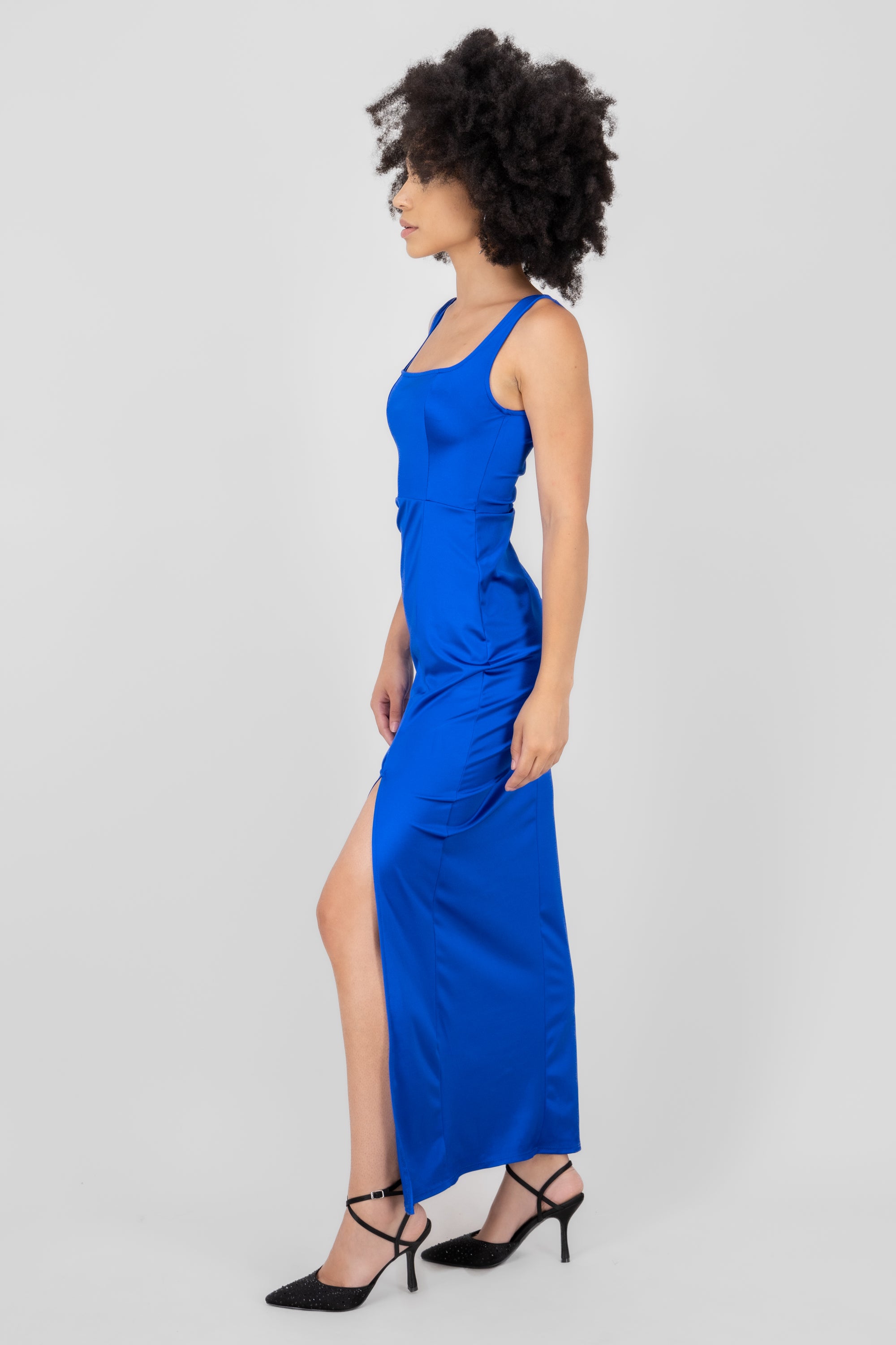 Maxi Satin dress King blue