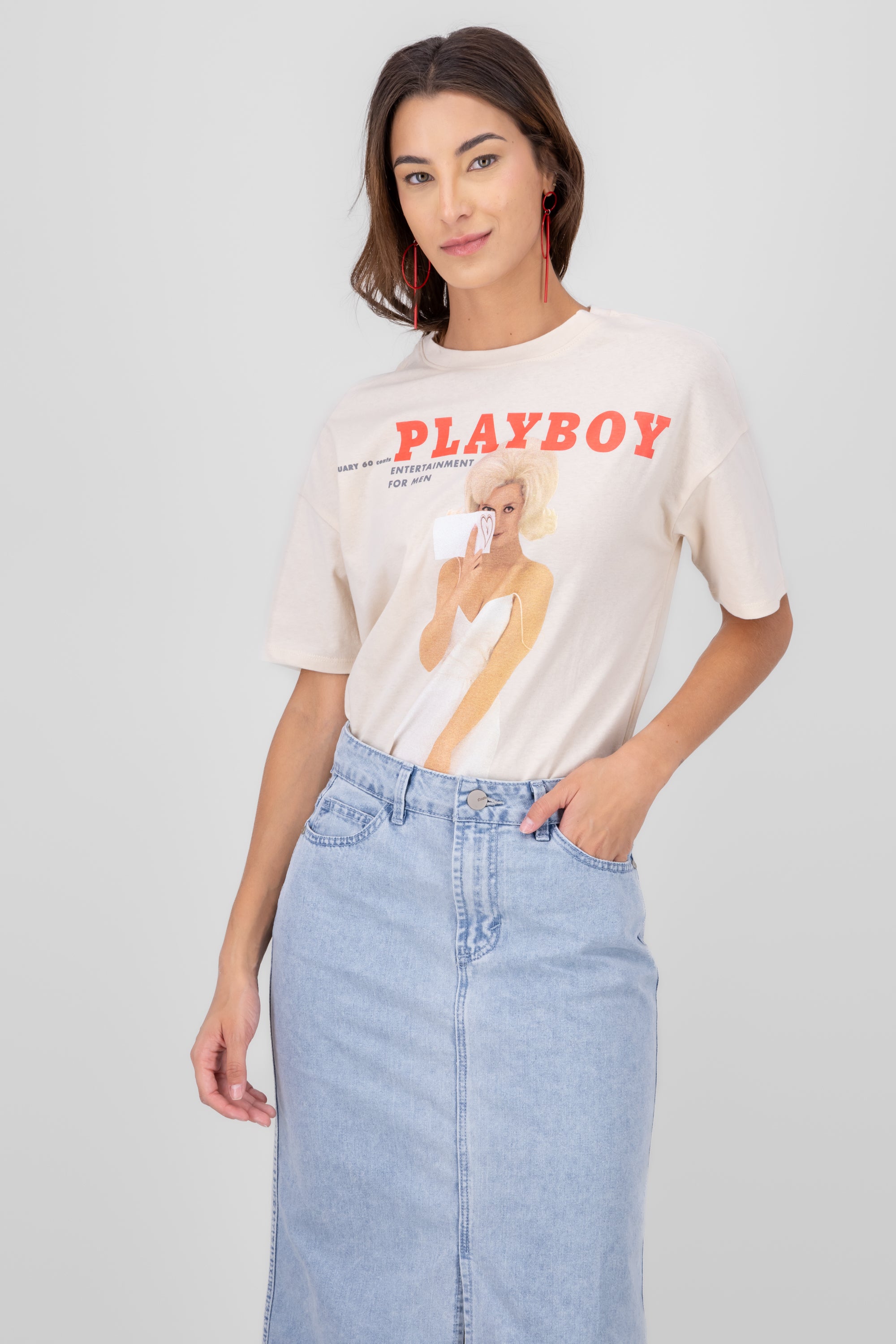 Playera play boy portada BLANCO