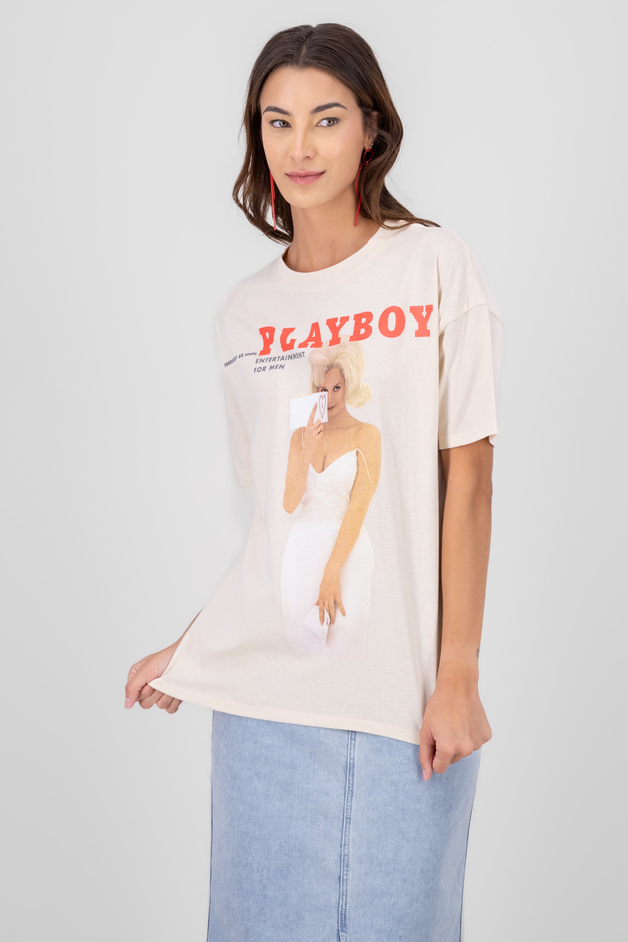 Playera play boy portada BLANCO