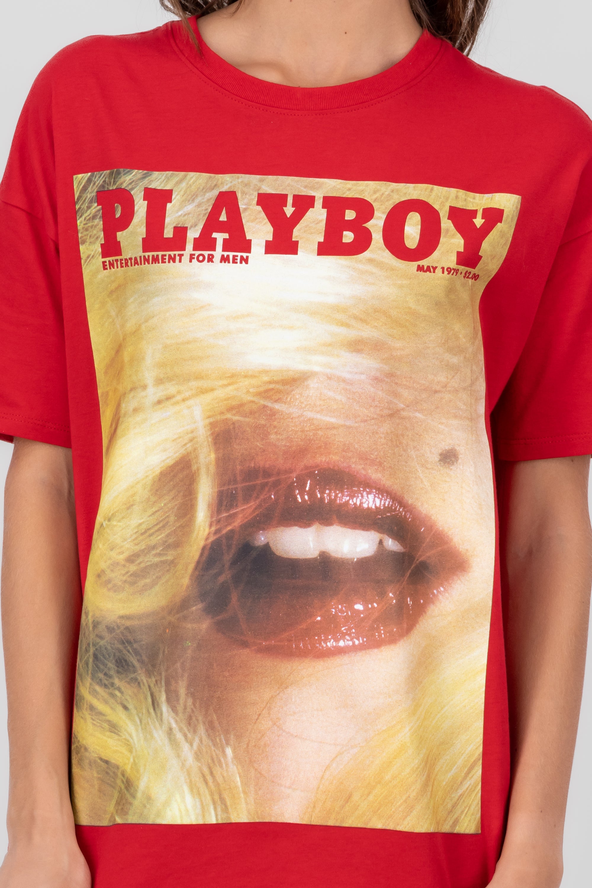 playera playboy labios ROJO