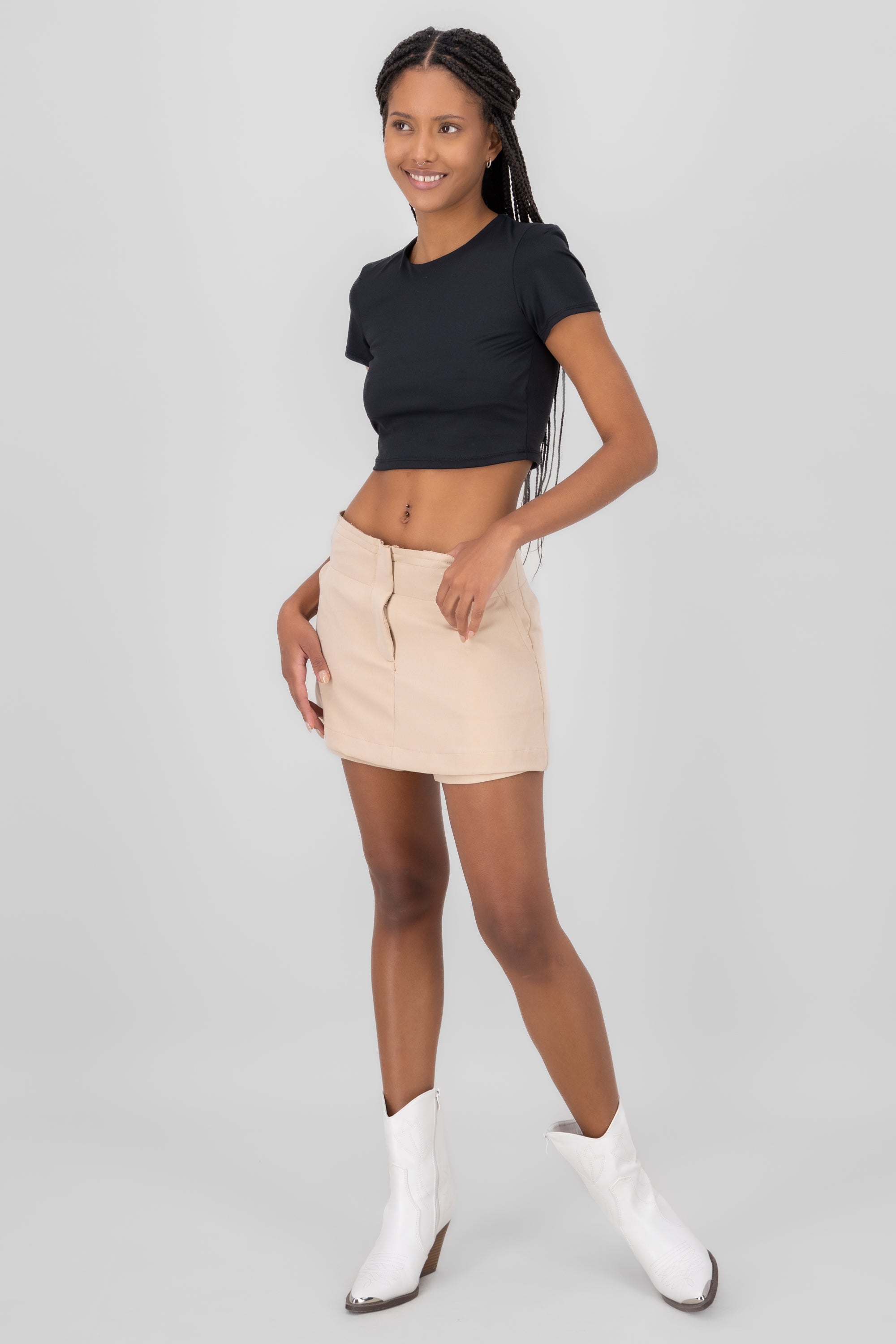 Short skirt Past Detail BEIGE