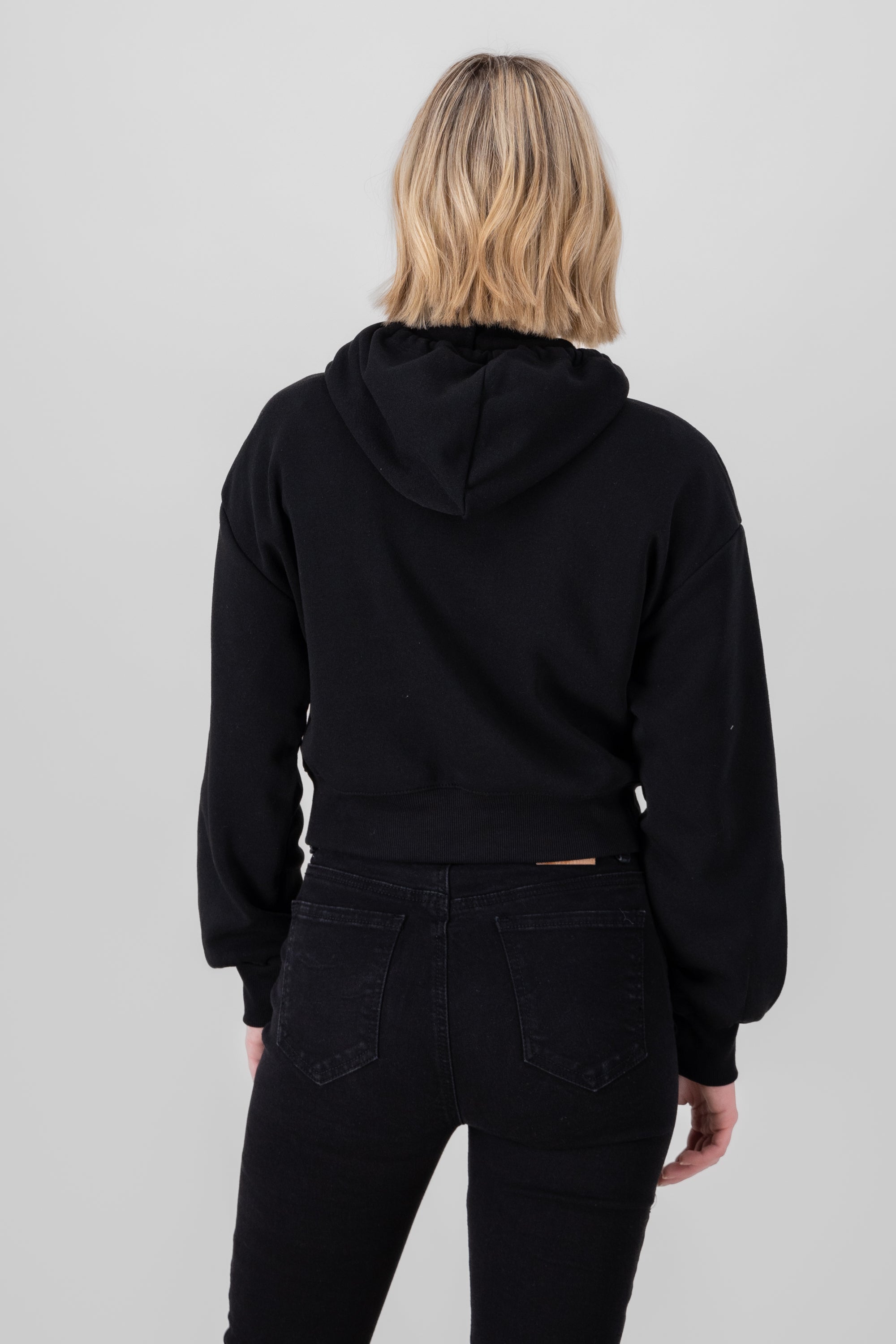Sudadera lisa corta NEGRO