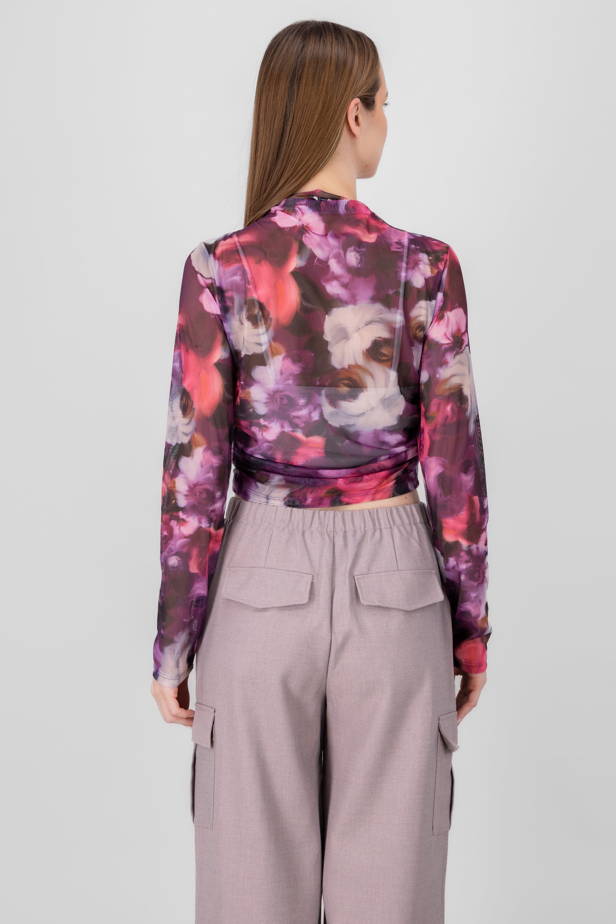 Top Long sleeve print Purple combo