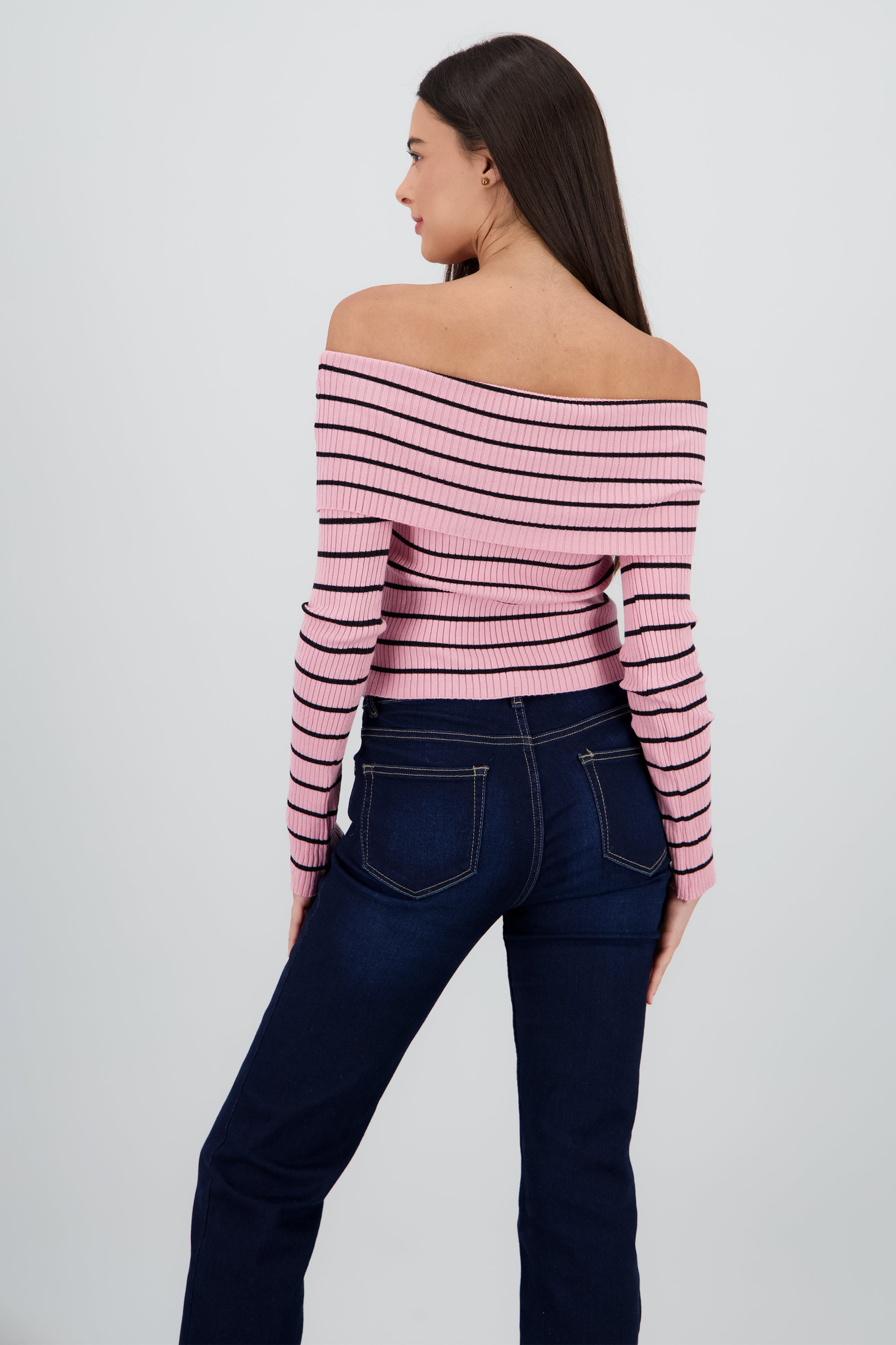 Top rayas sin hombros ROSA COMBO