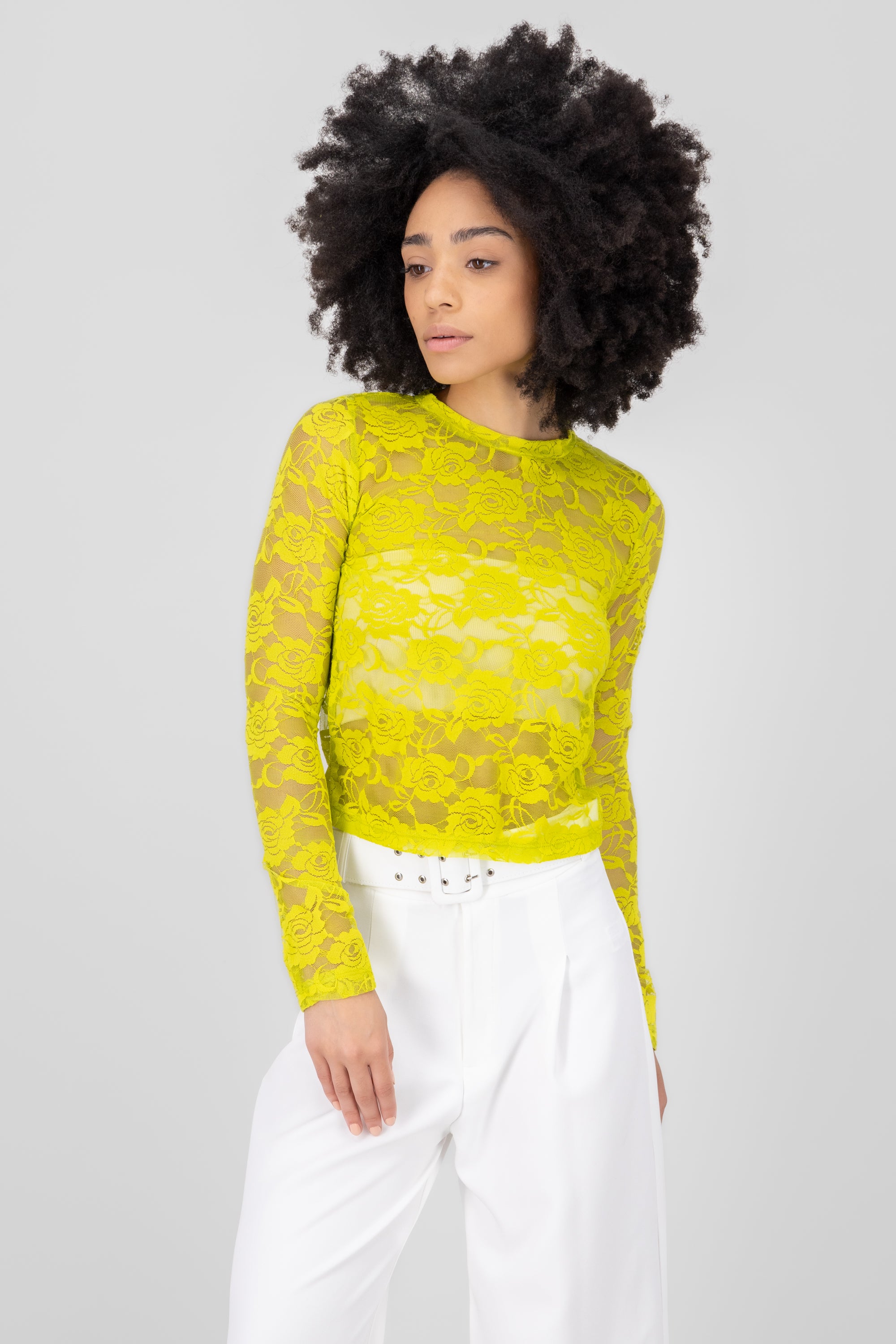 Top mesh rosas Bright green