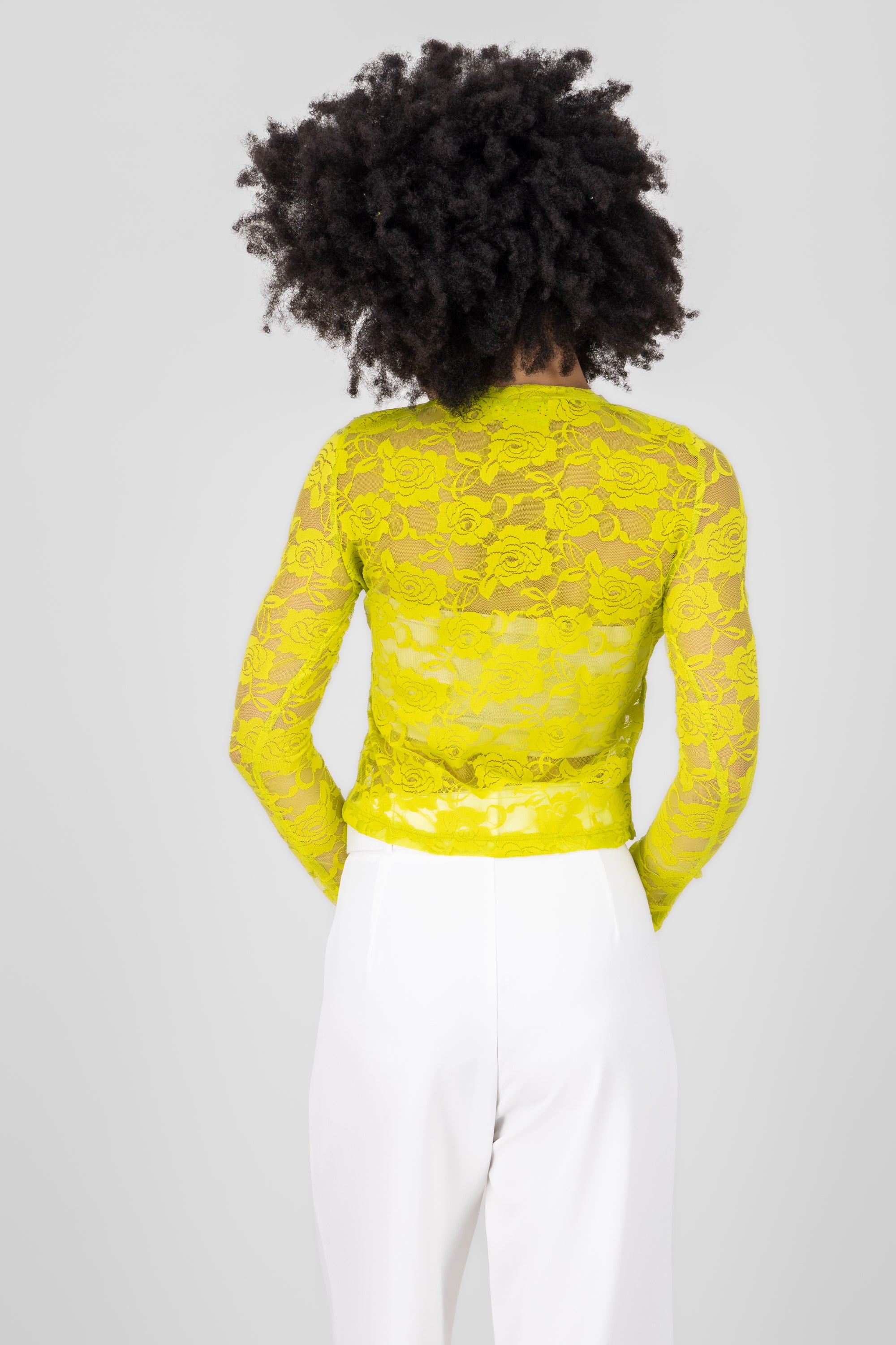 Top mesh rosas Bright green