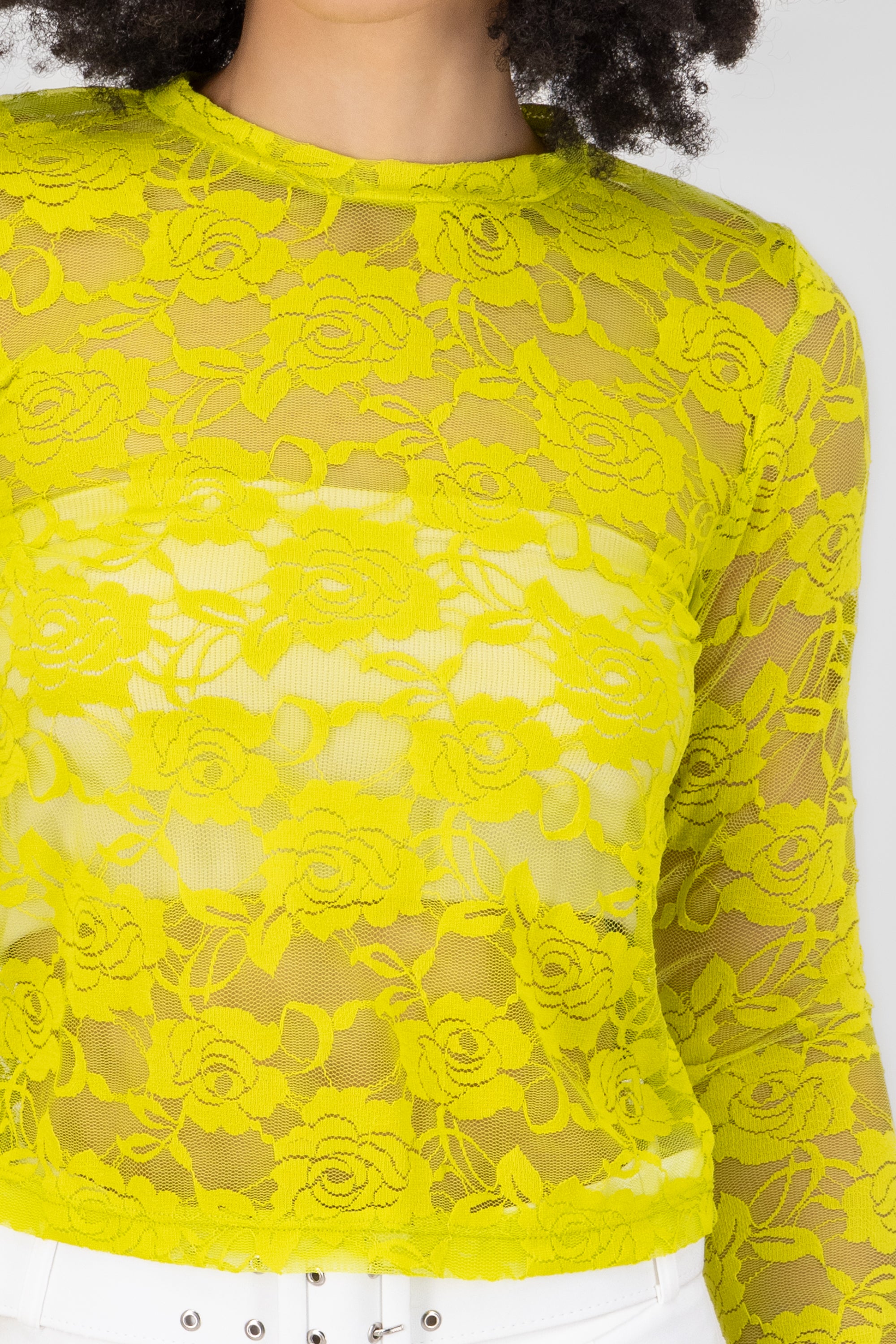 Top mesh rosas Bright green
