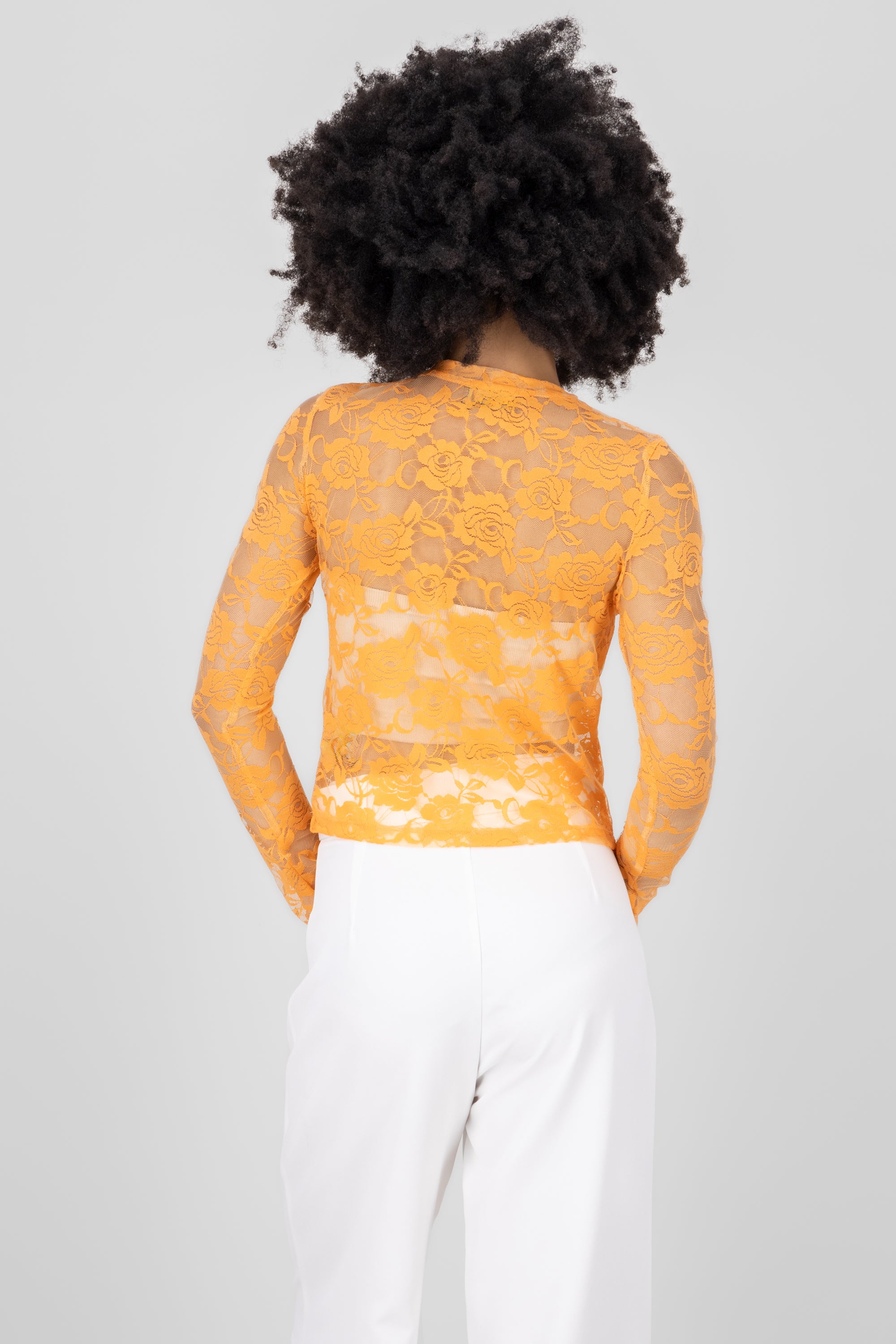 Top mesh rosas NARANJA BRILLANTE