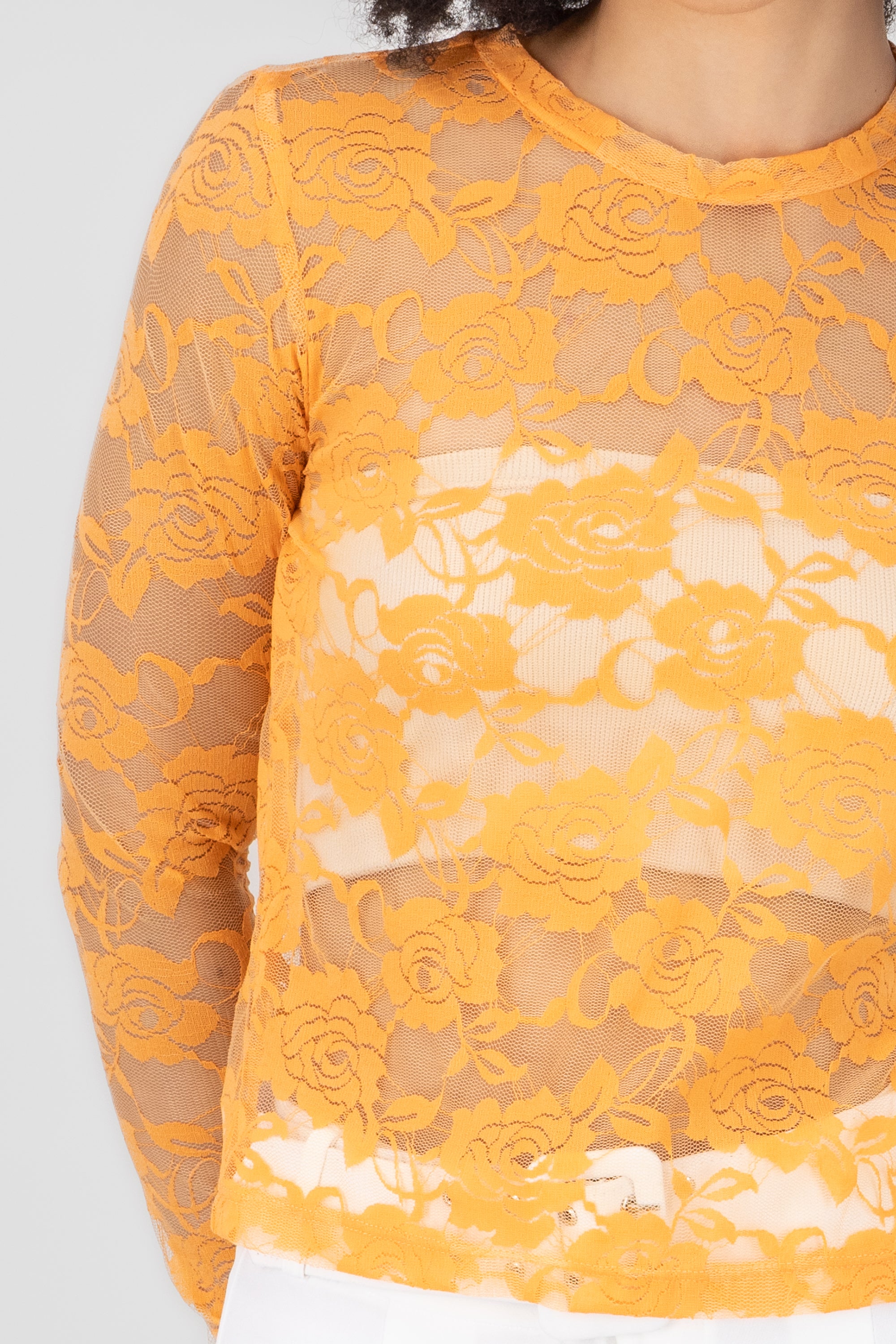 Top mesh rosas Bright orange