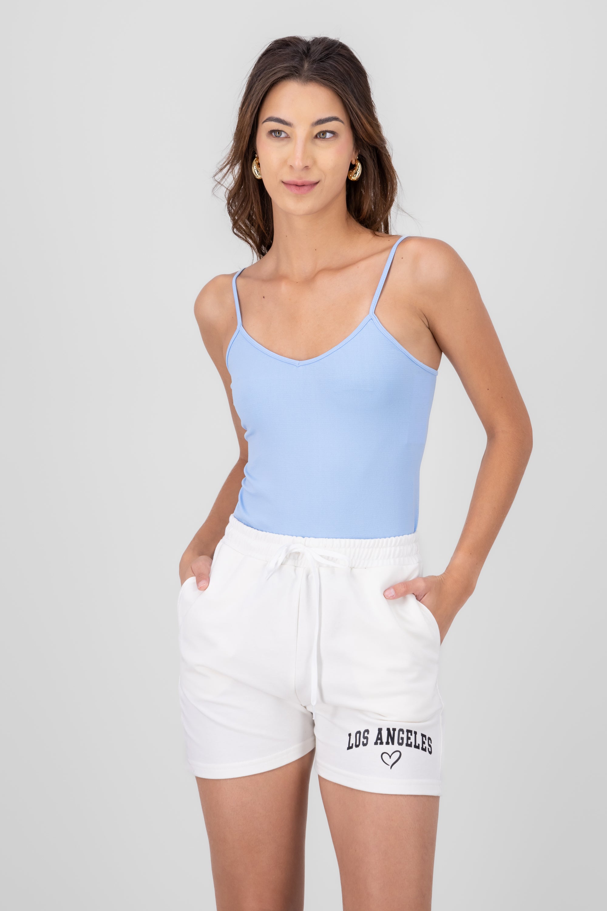 Blusa Ajustada Tirantes AZUL CIELO