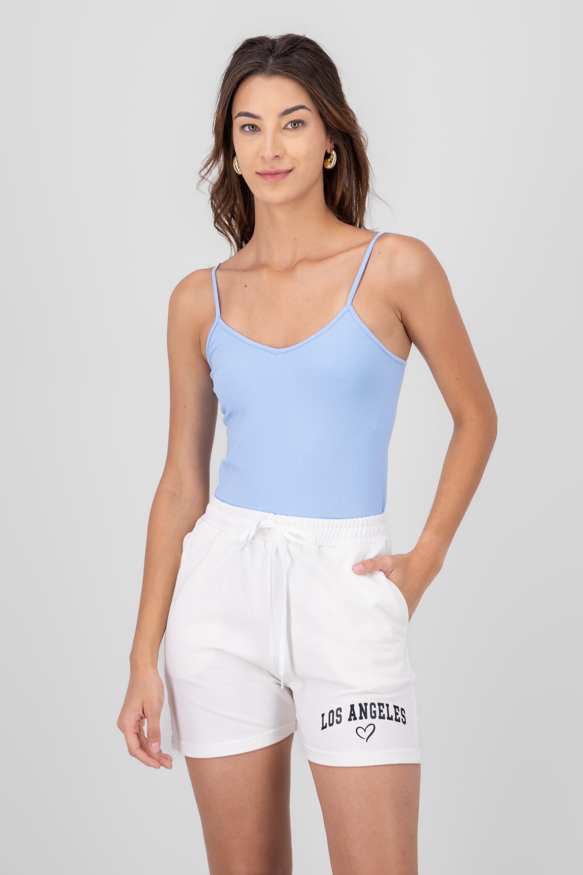 Blusa Ajustada Tirantes AZUL CIELO