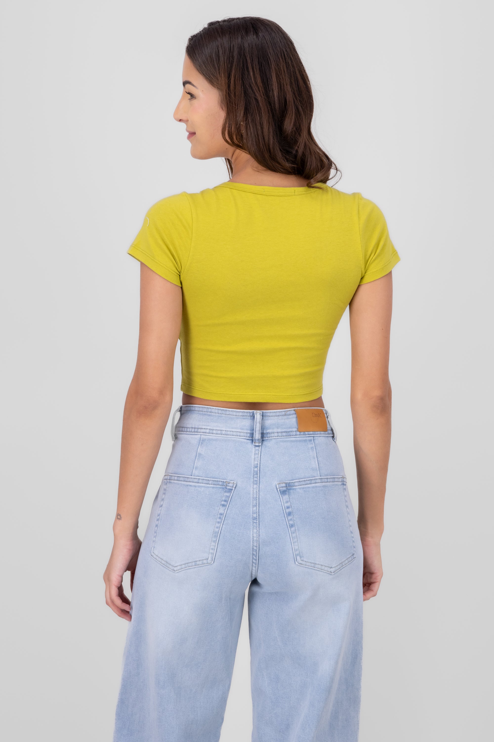 T-SHirt ​​Round neck Square Short Sleeve Lima green
