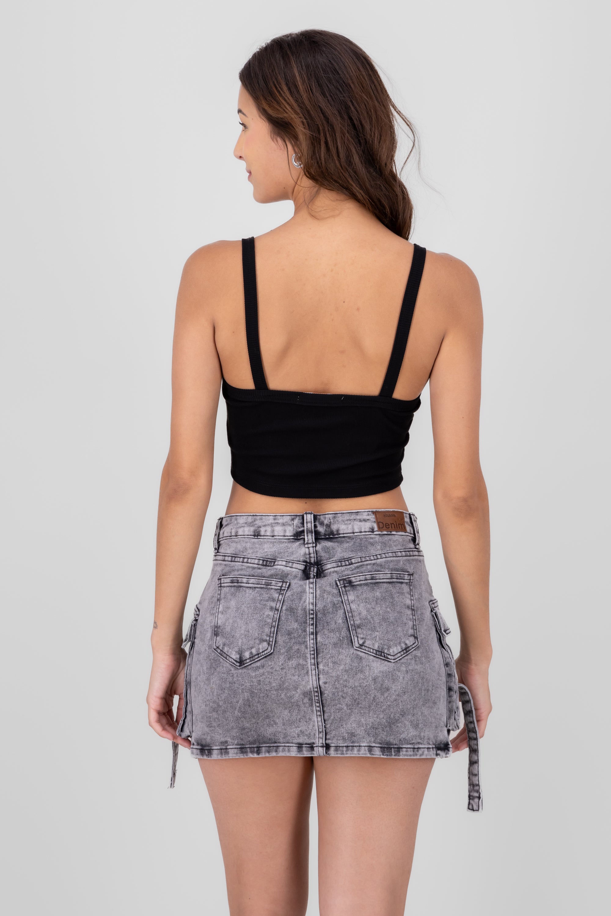 Top crop tirantes NEGRO