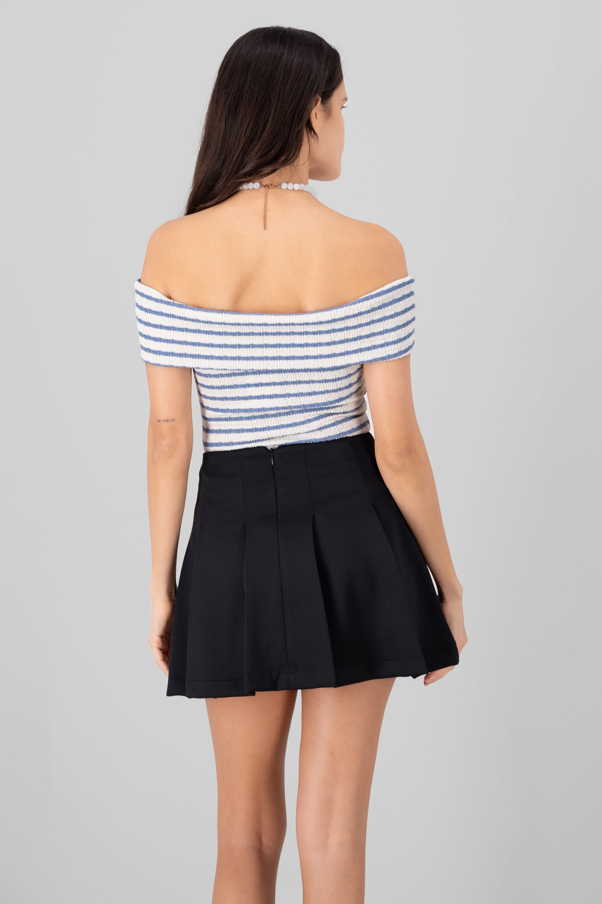 Top stripes shoulder -free Marino Combo
