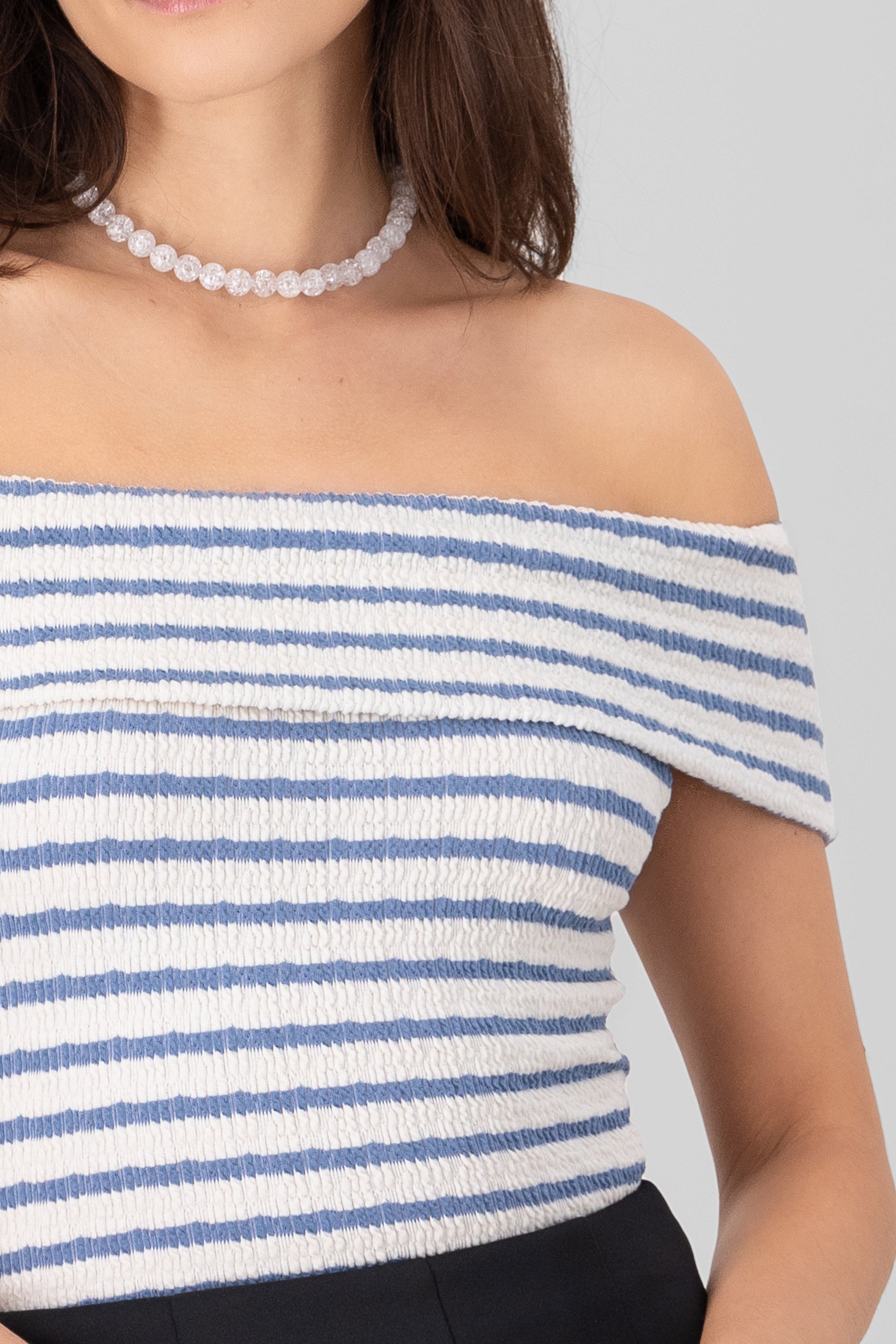 Top stripes shoulder -free Marino Combo