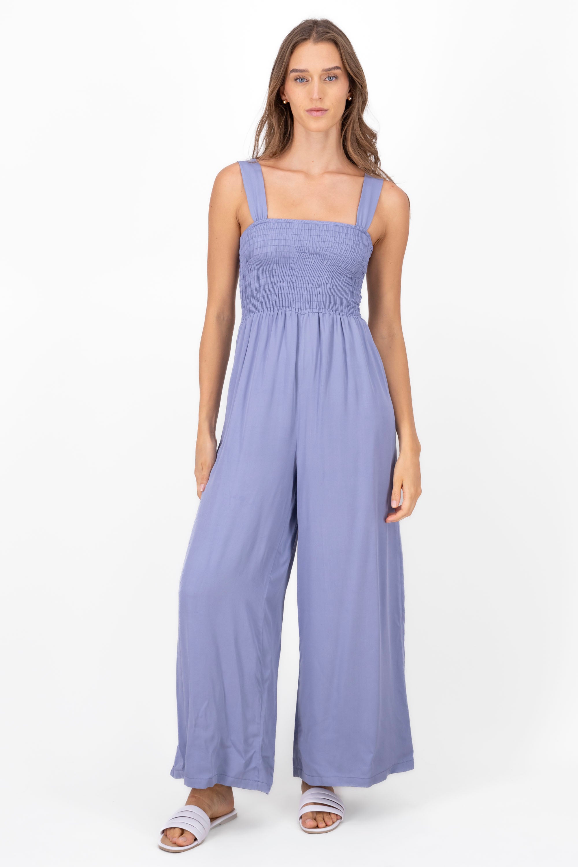 Jumpsuit tirantes detalle smock INDIGO