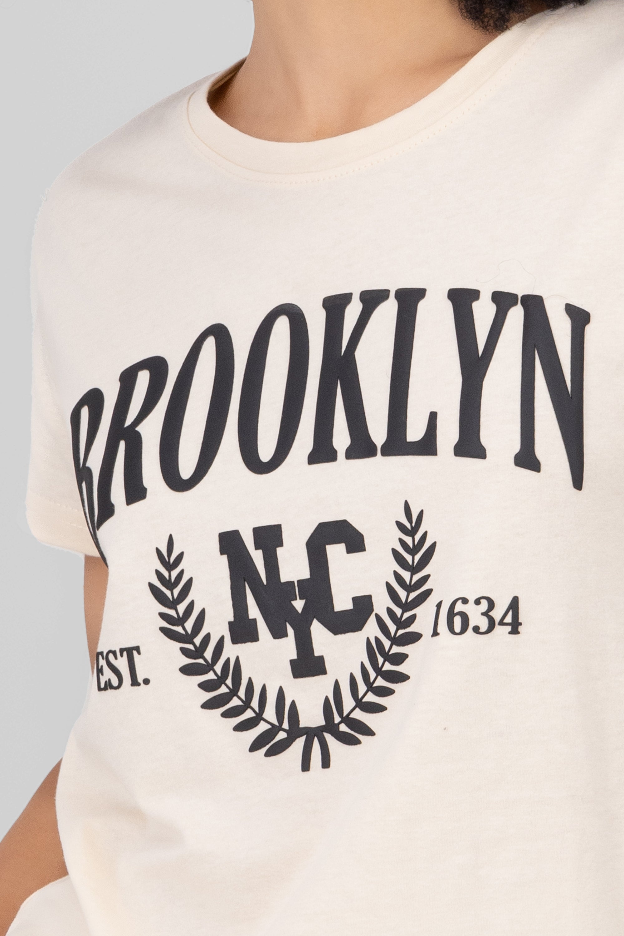 playera estampado brooklyn BEIGE