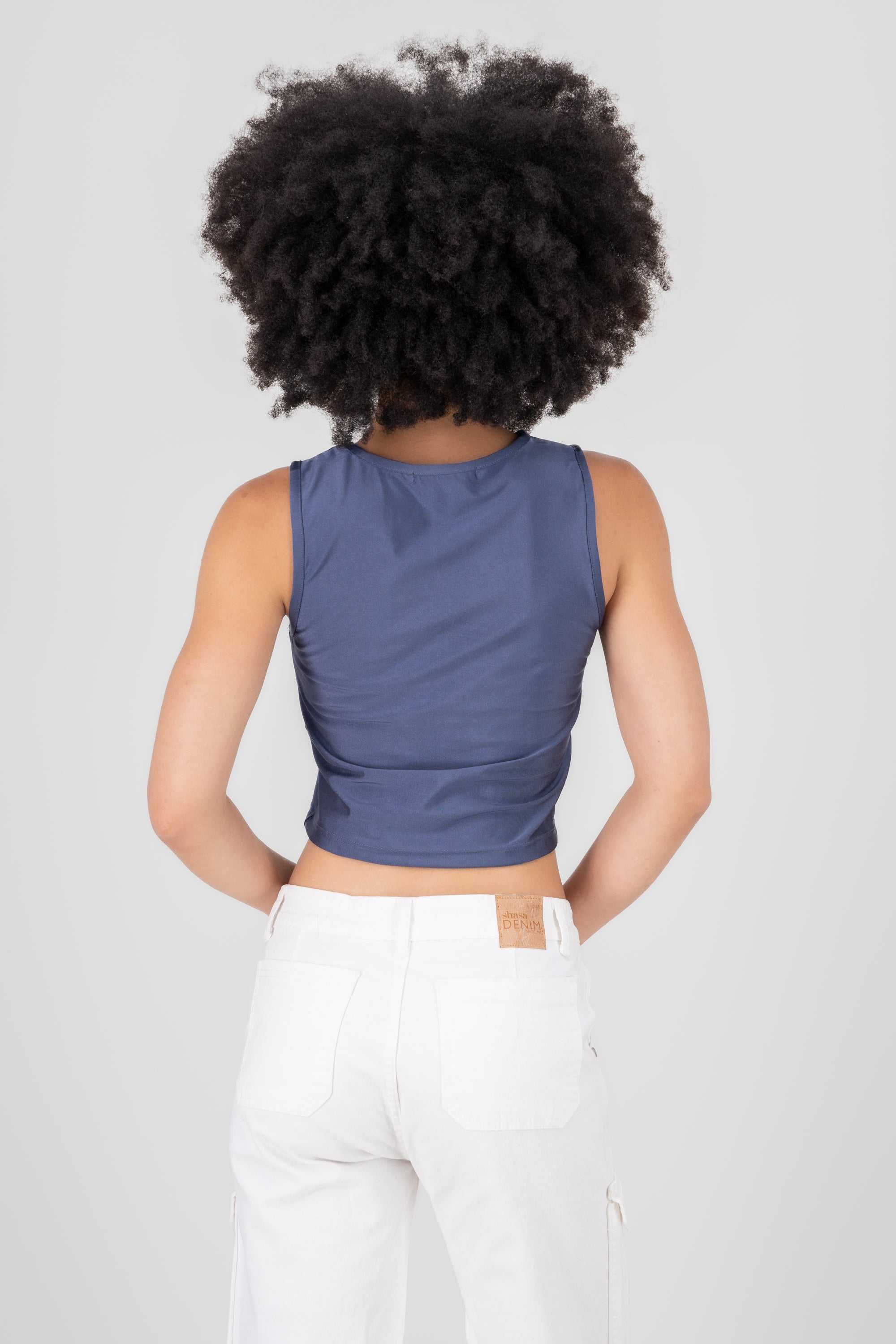 Top patterned fish INDIGO