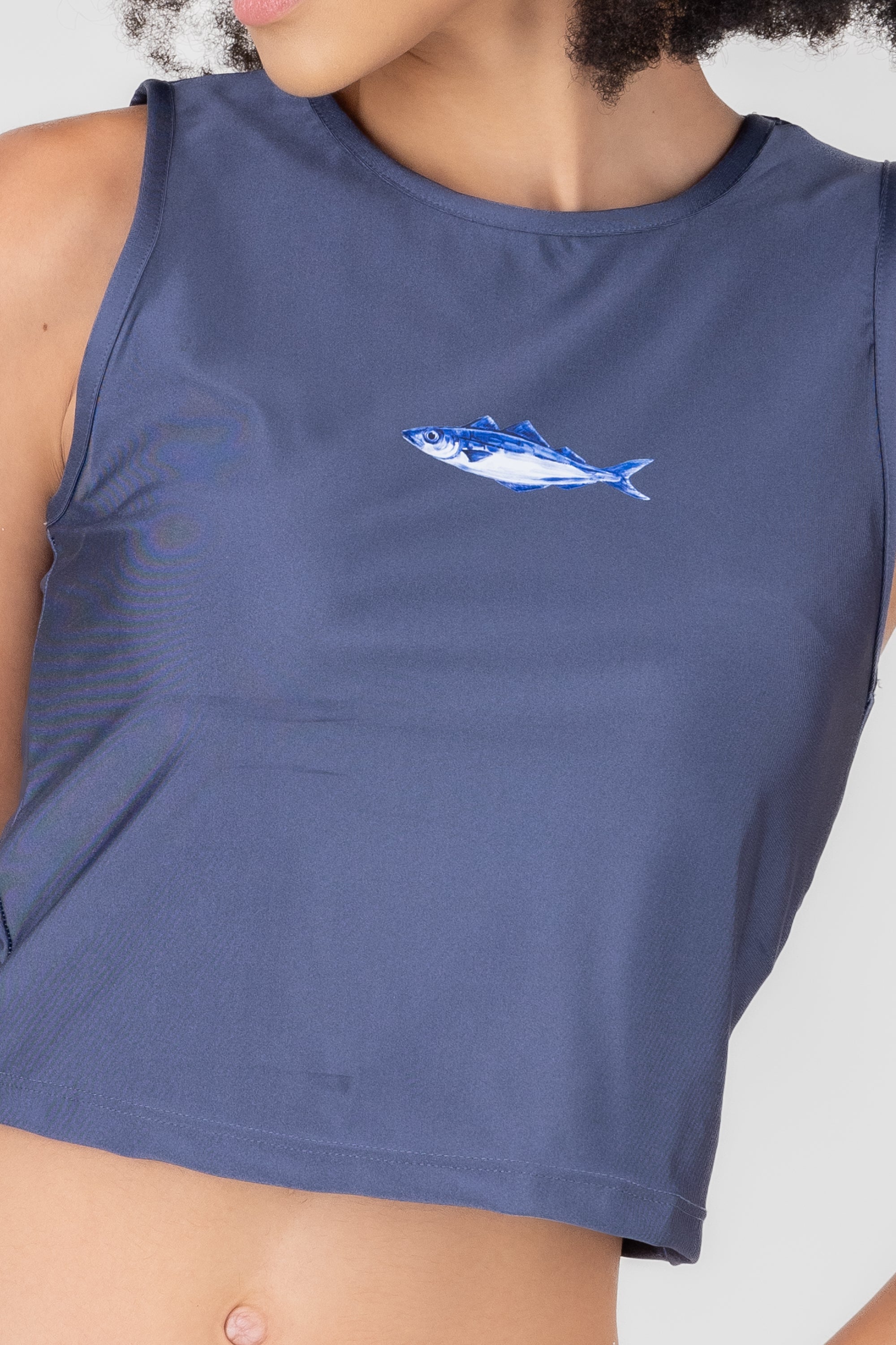 Top patterned fish INDIGO