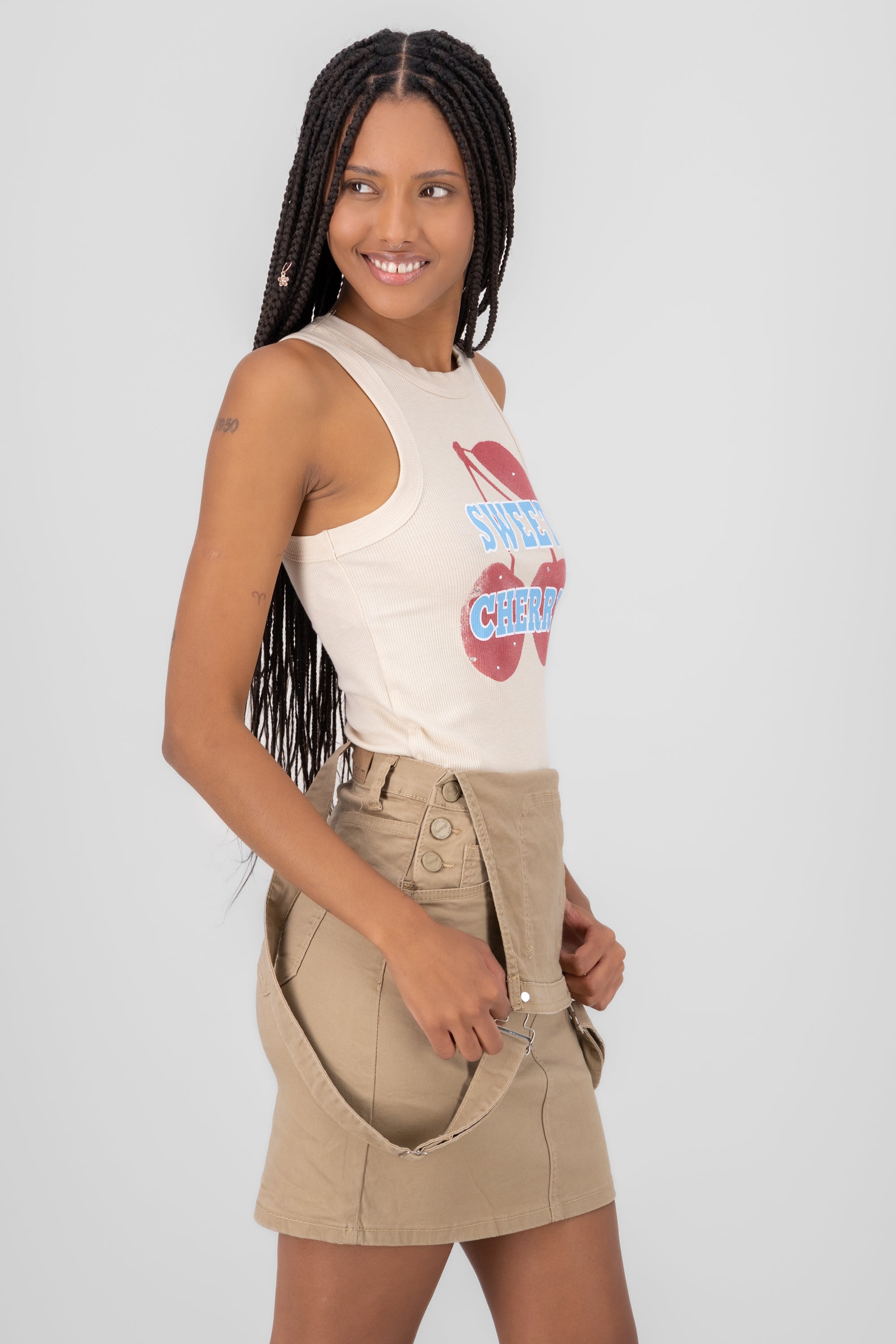 Top Rib Printed Cherrys SAND