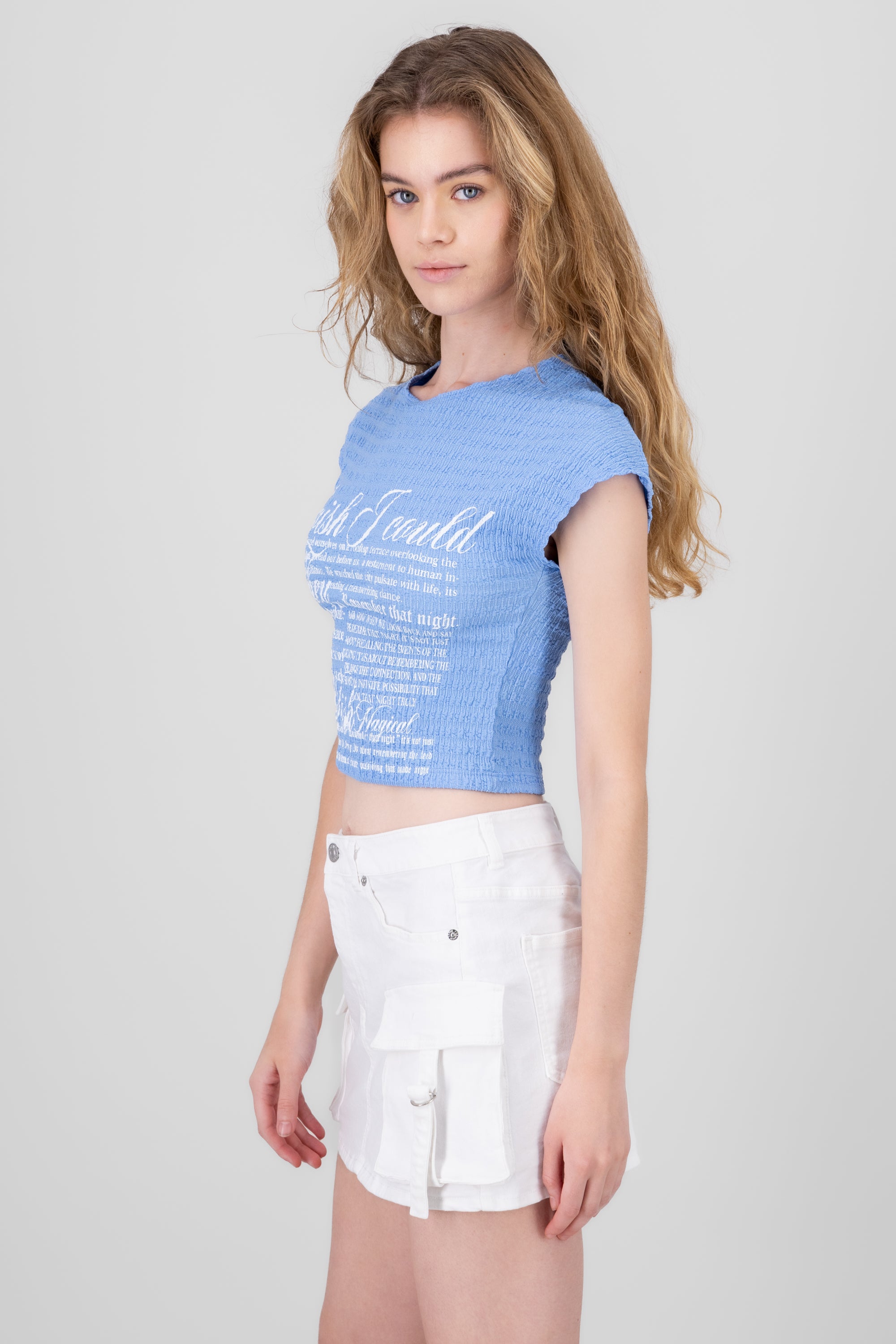 Blusa textura estampado AZUL
