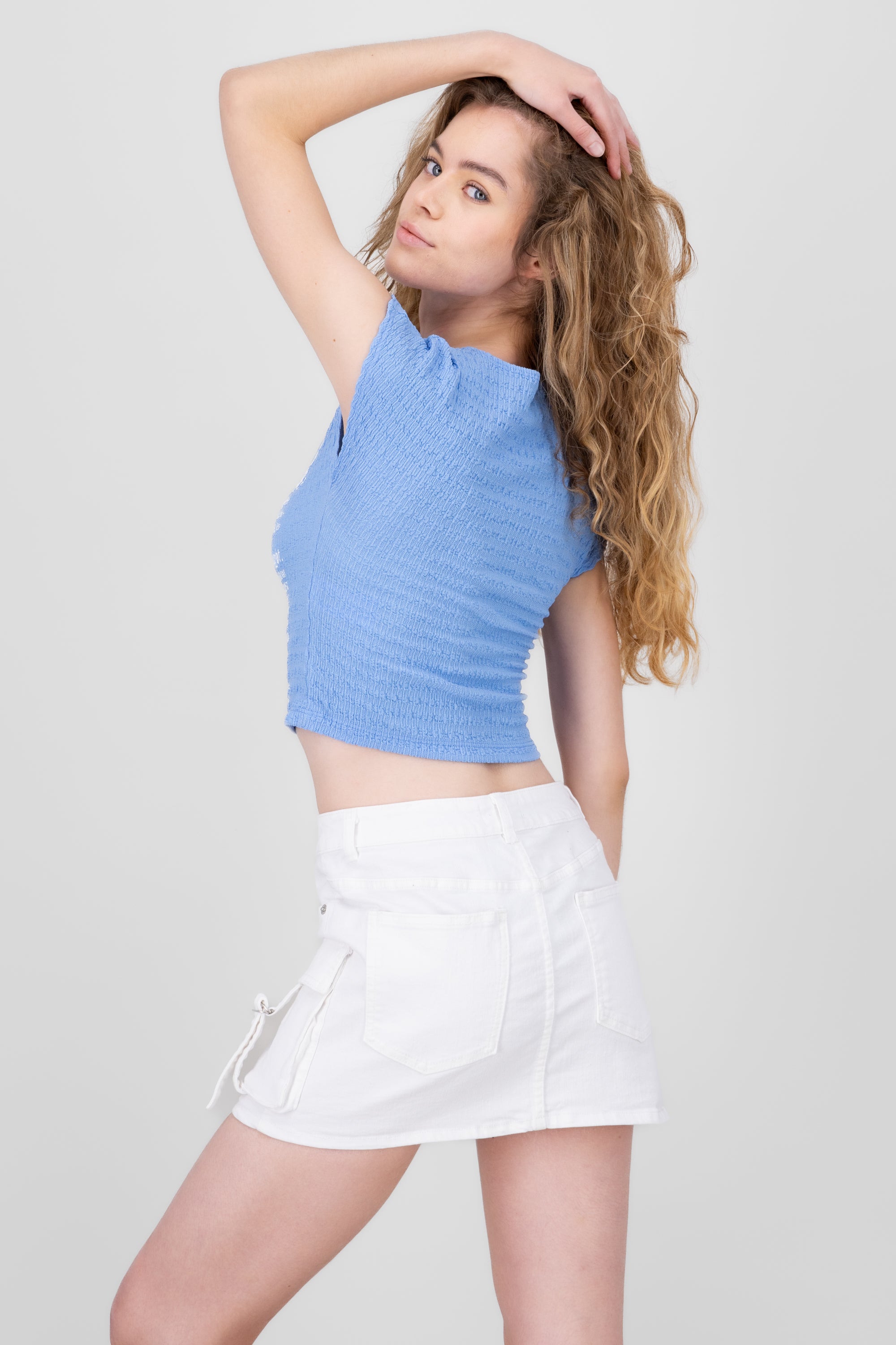 Blusa textura estampado AZUL